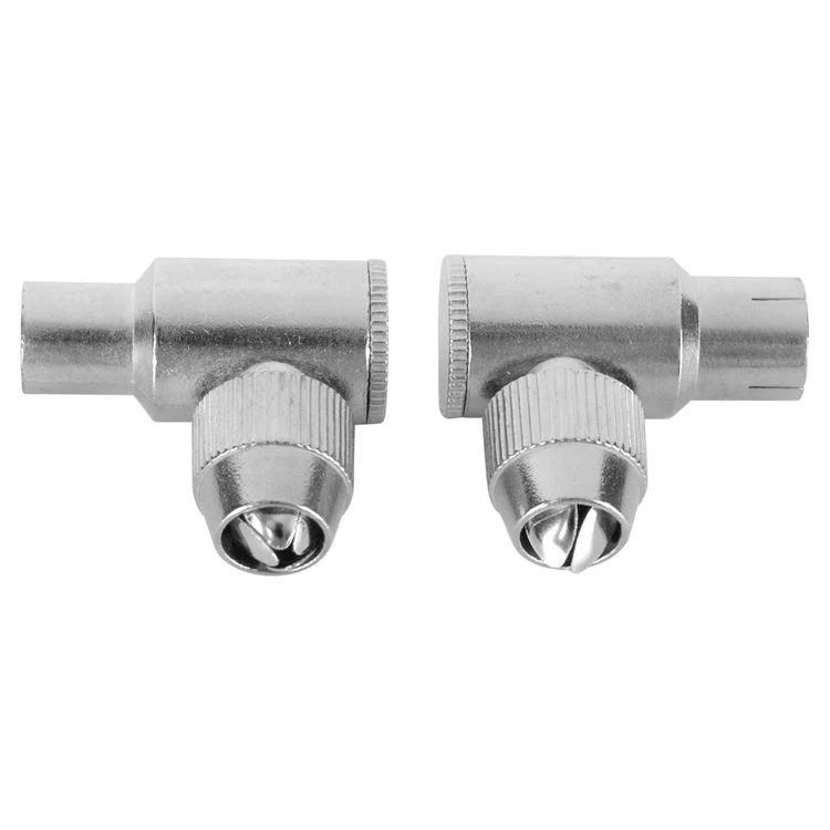 Q-Link coax stekker 1x male, 1x female haaks zilver - Image 4