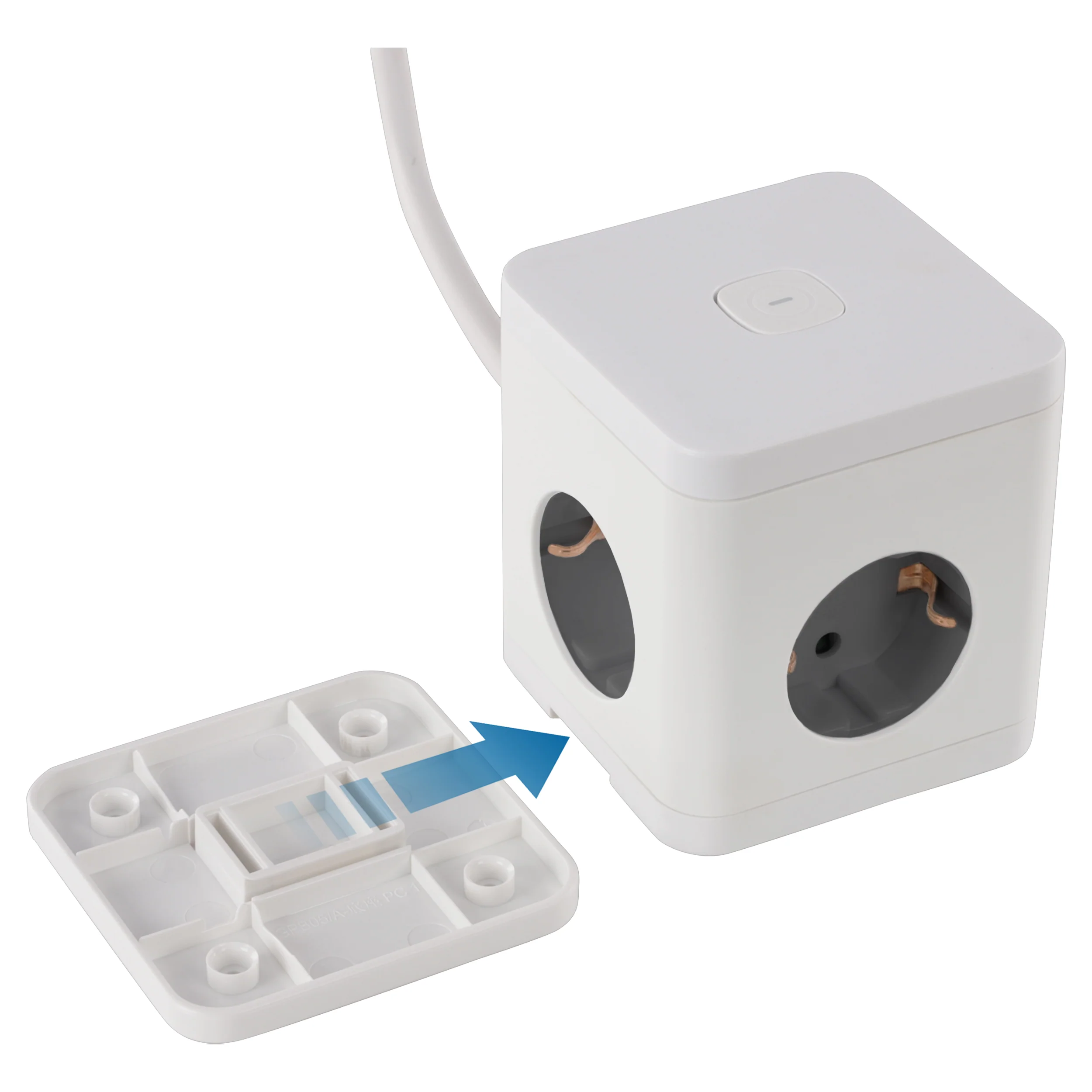 Q-Link Cube stekkerdoos 4-voudig 4x geaard, 2x USB A, 1x USB C wit 1,5m - Image 3