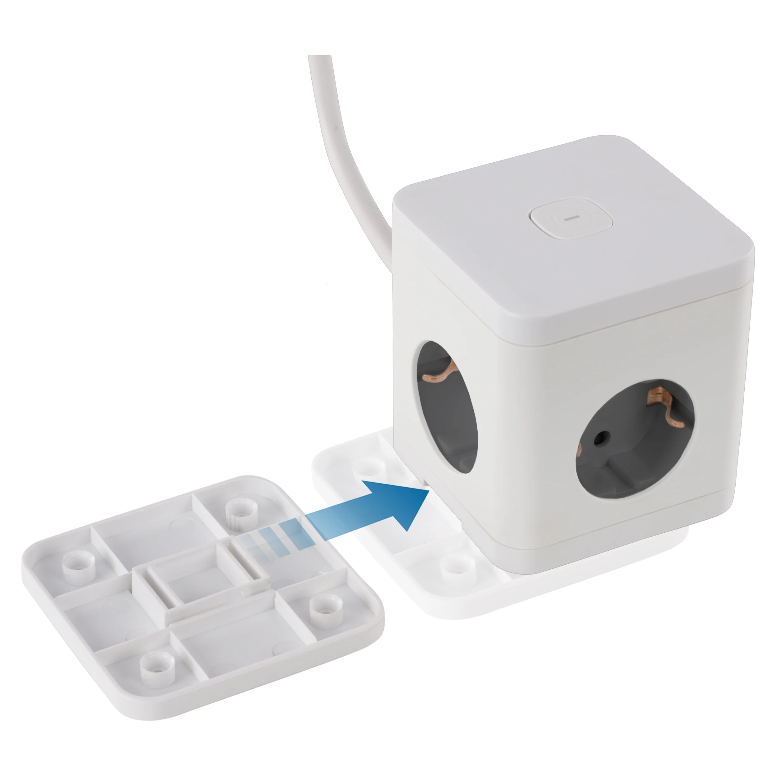 Q-Link Cube stekkerdoos 4-voudig 4x geaard, 2x USB A, 1x USB C wit 1,5m - Image 5