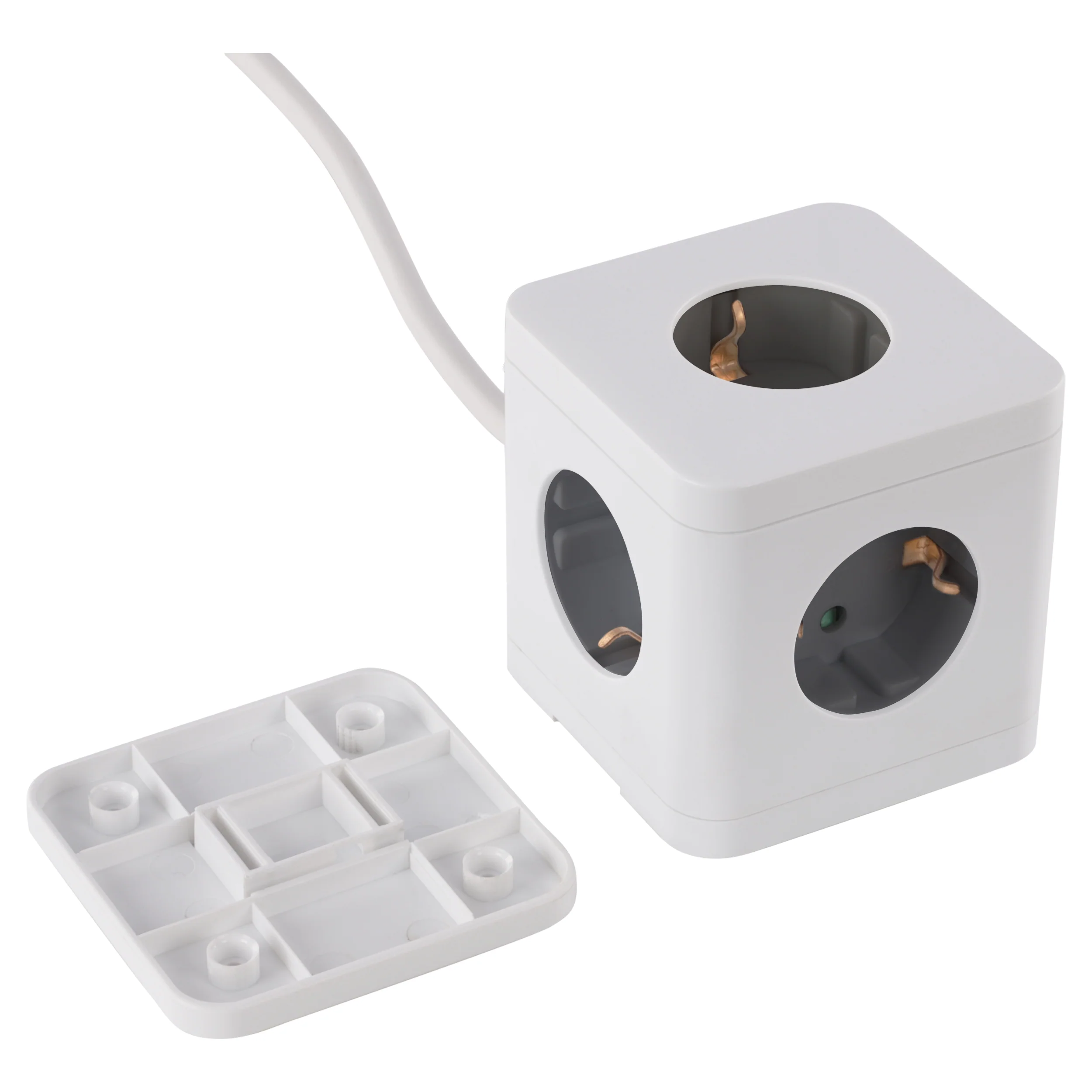 Q-Link Cube stekkerdoos 5-voudig 5x geaard wit, grijs 1,5m - Image 3