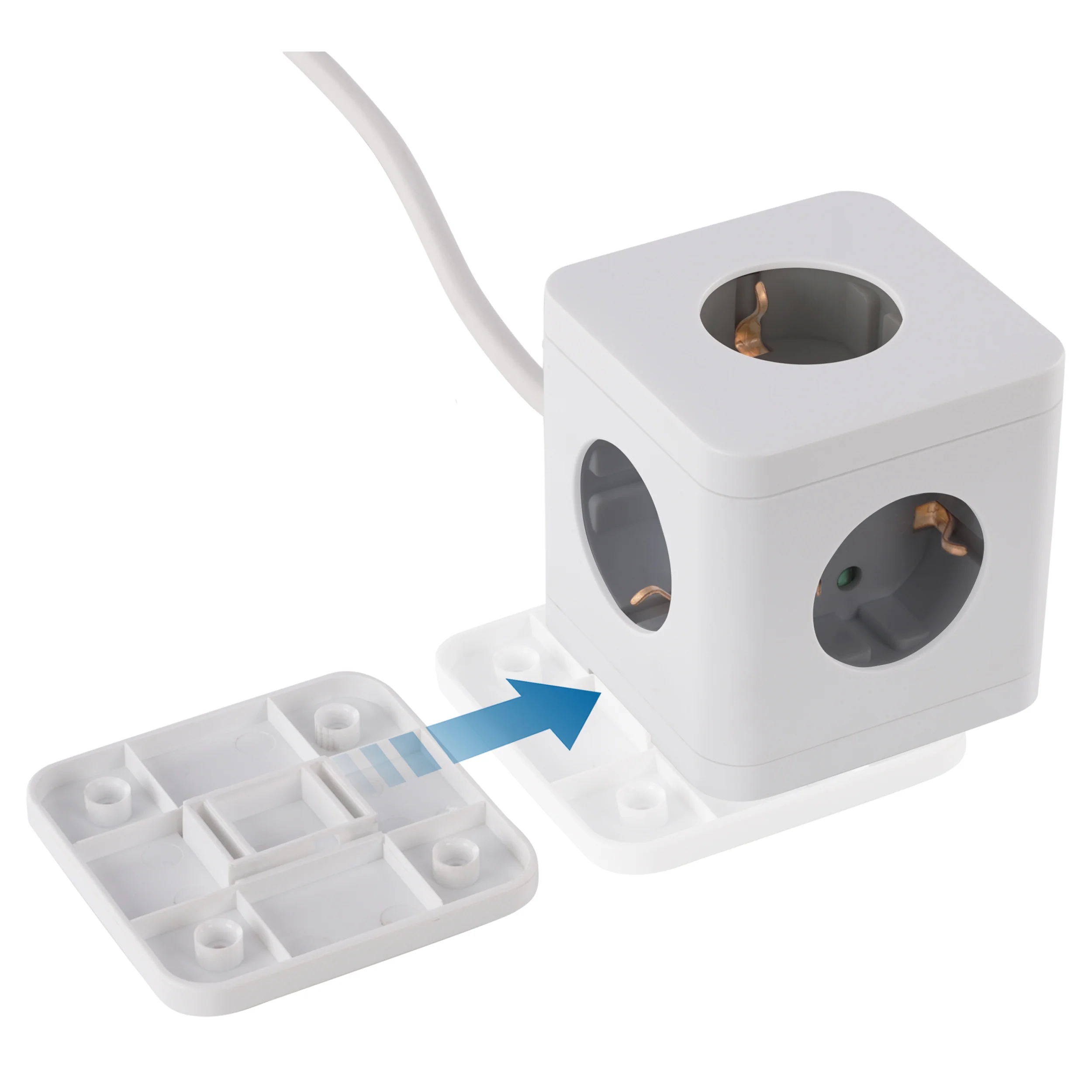 Q-Link Cube stekkerdoos 5-voudig 5x geaard wit, grijs 1,5m - Image 9