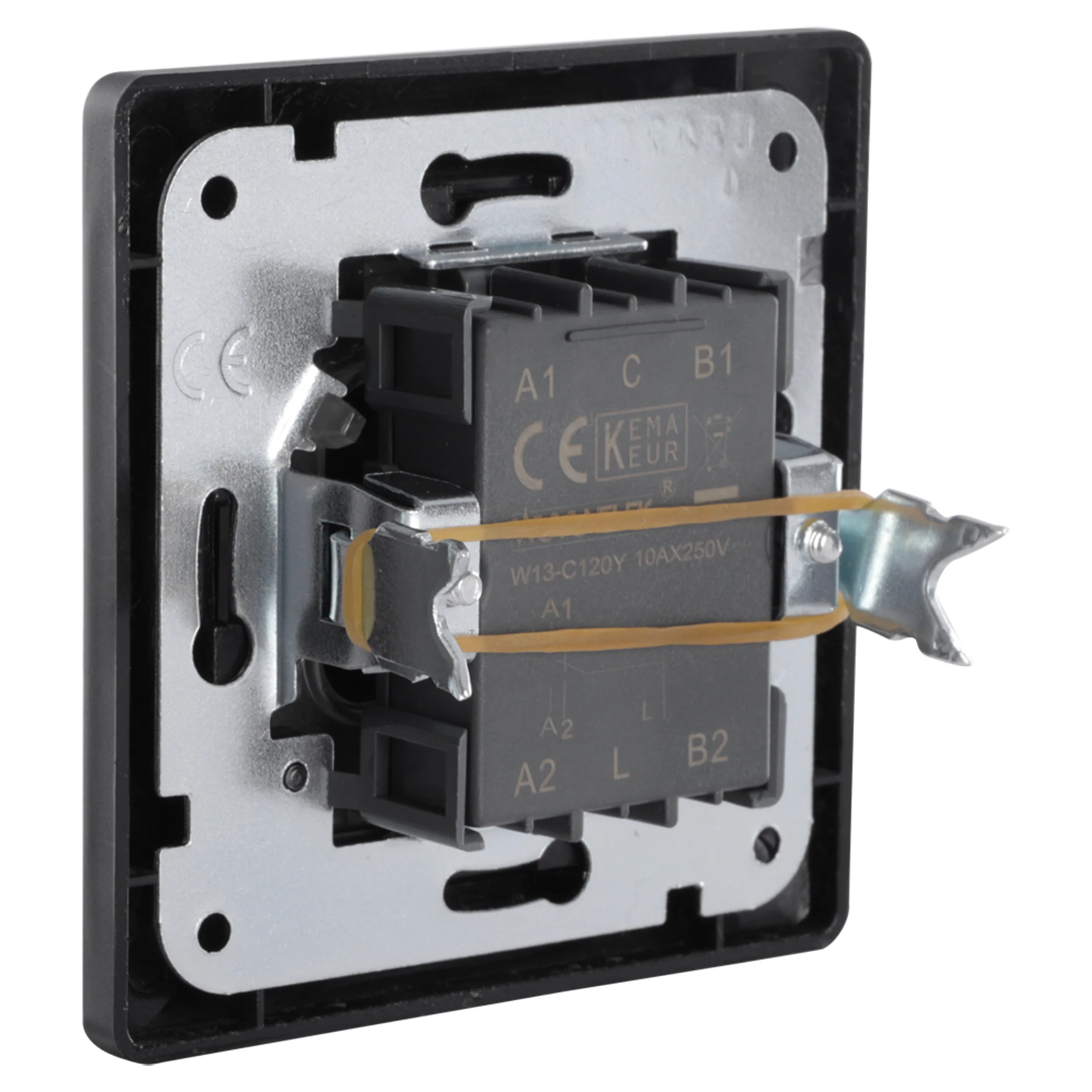 Q-Link inbouw schakelaar wissel met afdekraam zwart - Image 2