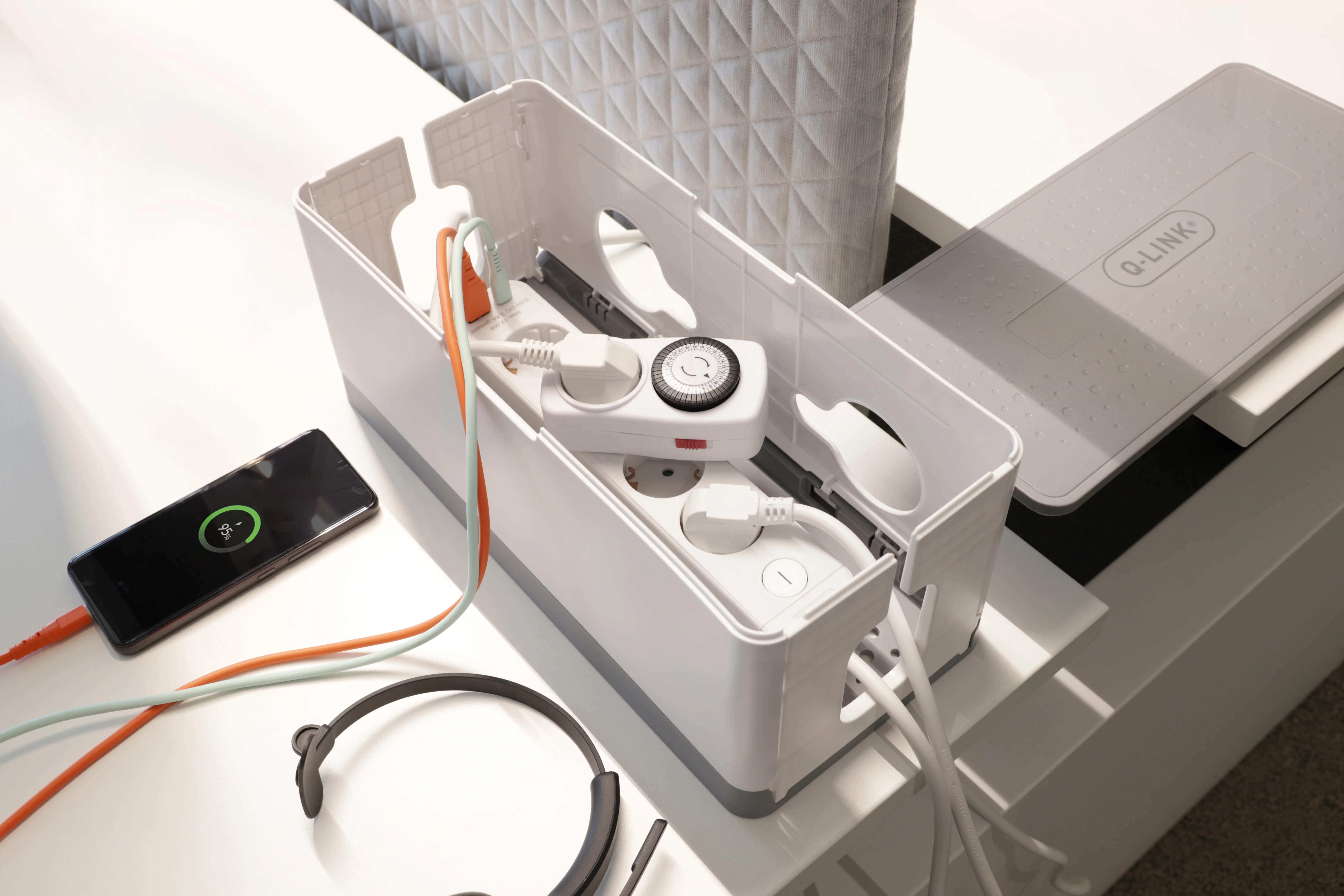 Q-Link kabel management box wit, grijs - Image 11