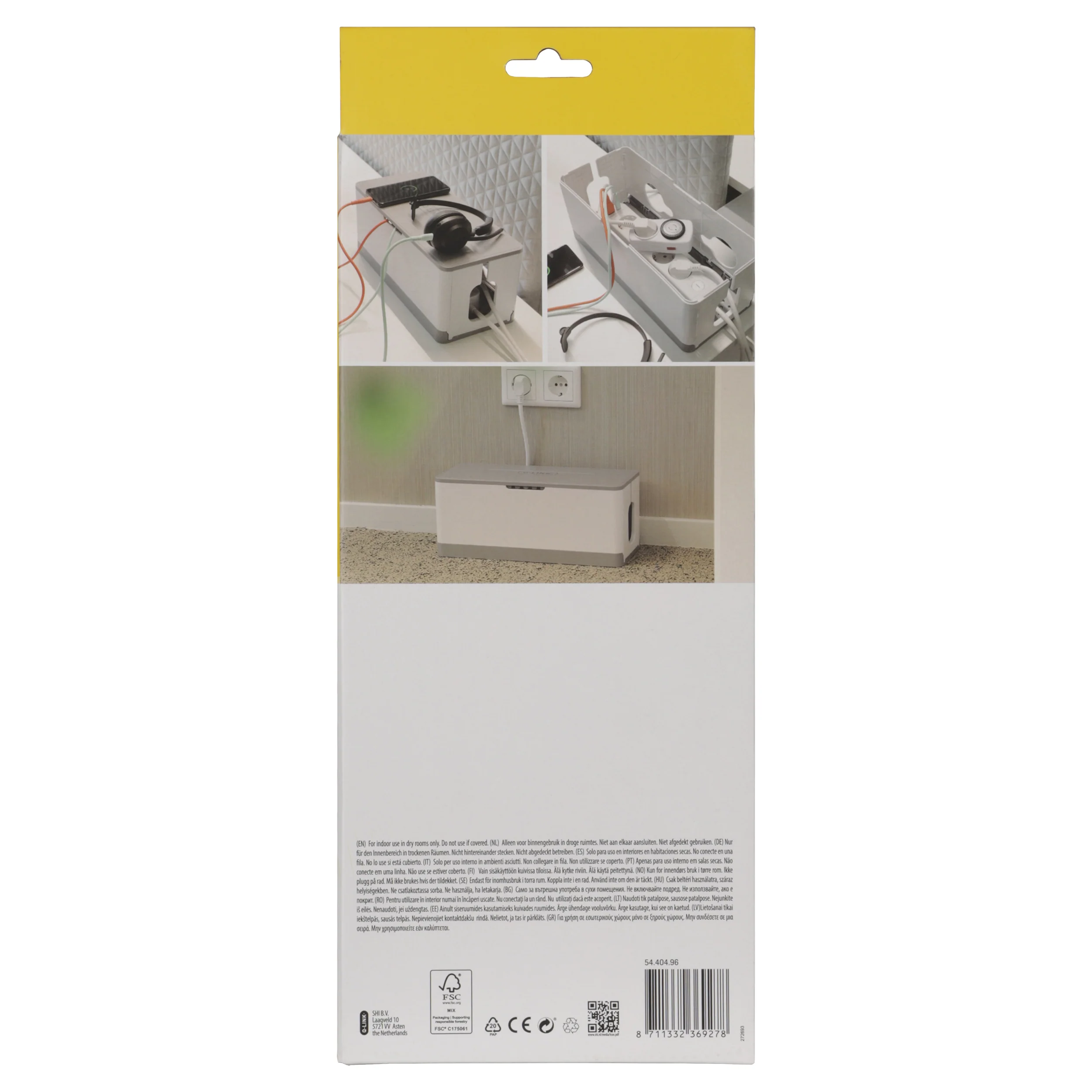 Q-Link kabel management box wit, grijs - Image 2
