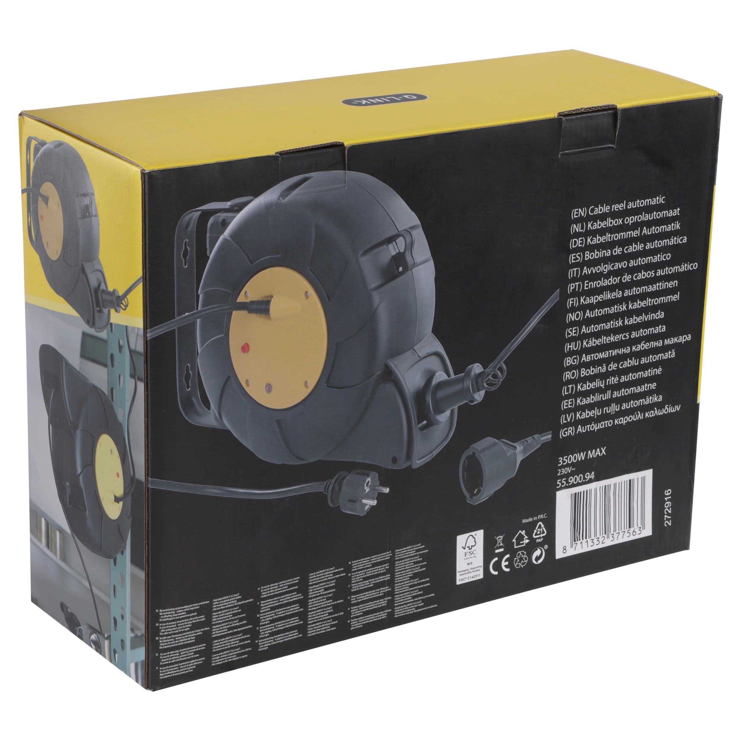 Q-Link kabelhaspel oprolautomaat 1-voudig 15m - Image 3
