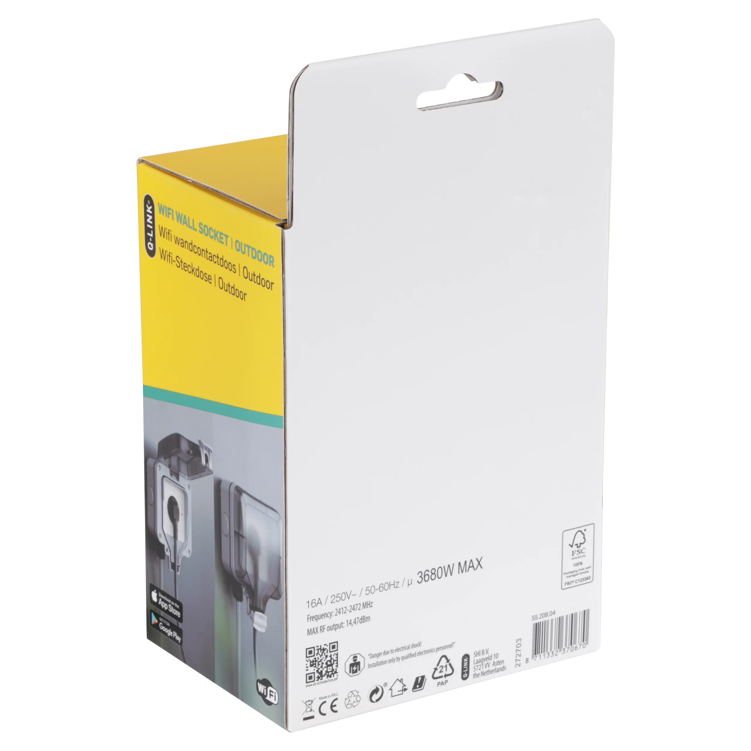 Q-Link opbouw stopcontactdoos 1-voudig randaarde grijs, zwart - Image 2