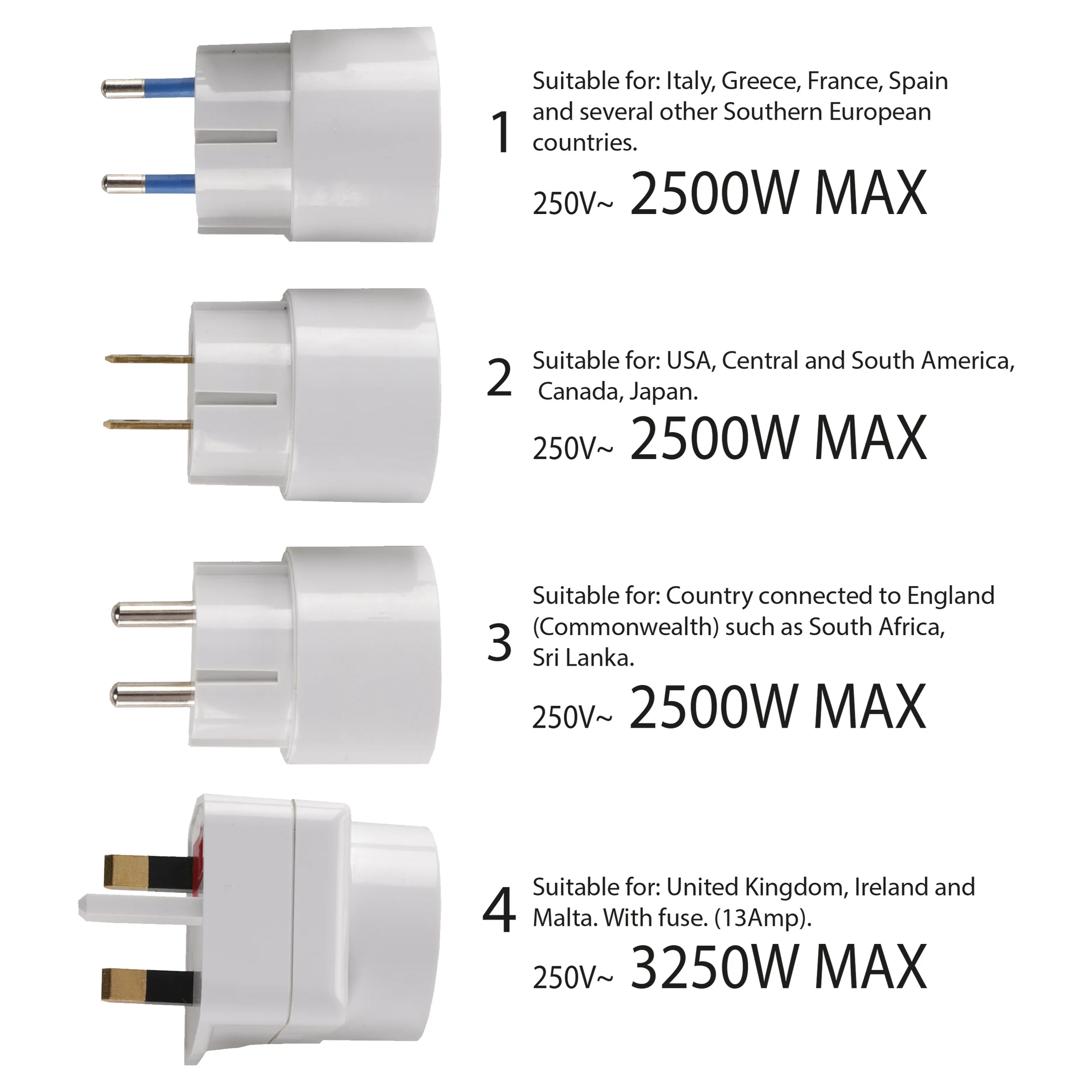 Q-Link reisstekkerset wit 4-dlg - Image 2
