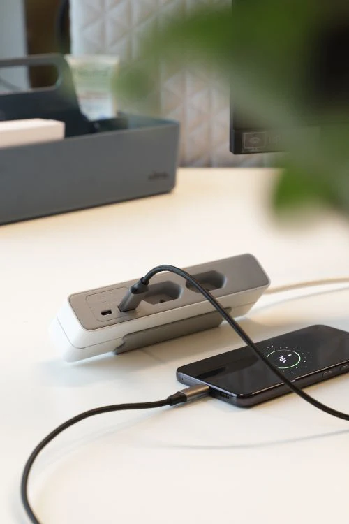 Q-Link Sofa stekkerdoos 2x Euro, 1x USB A, 1x USB C wit, zwart 1,5m - Image 12