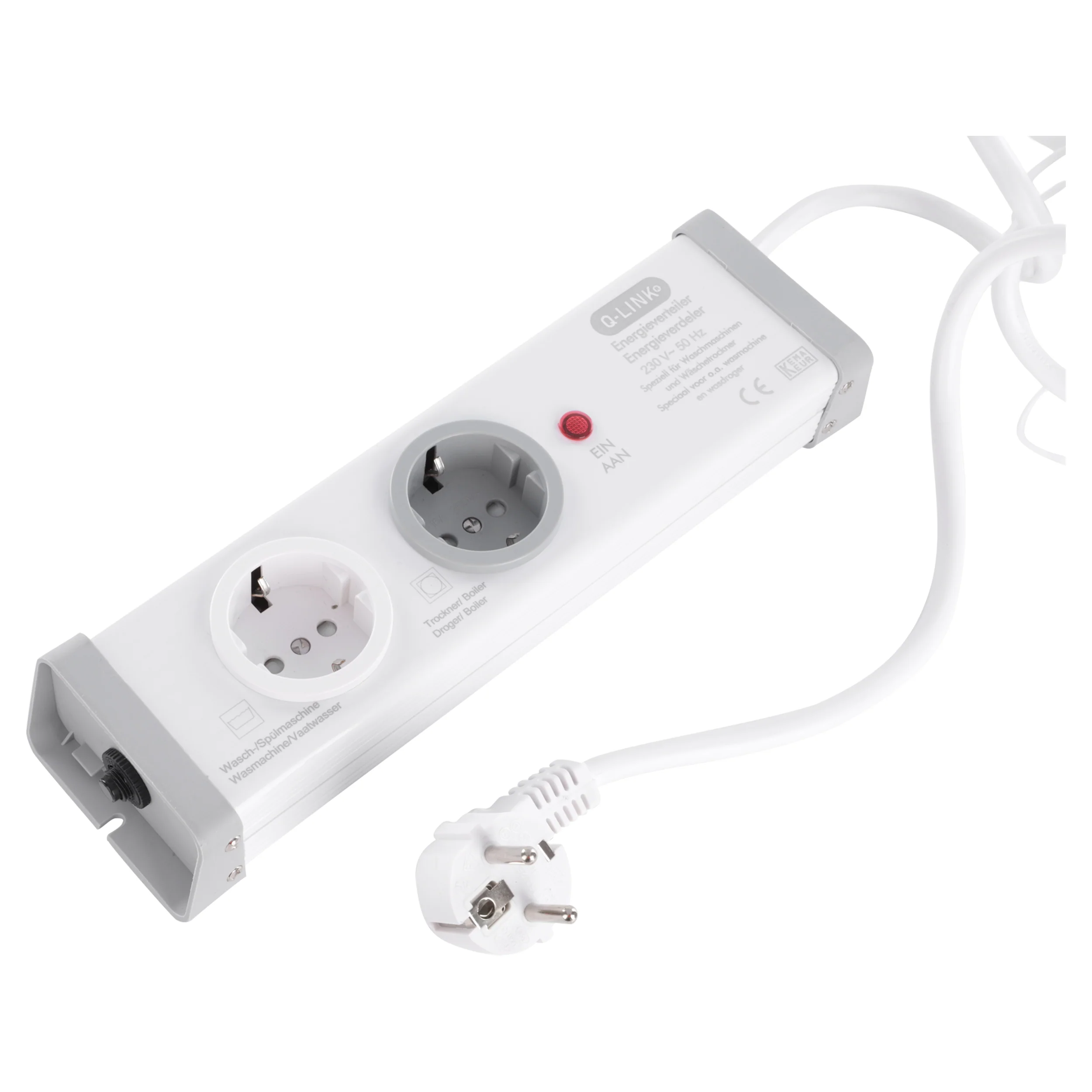 Q-Link stekkerdoos 2-voudig was/-droogautomaat wit 1,5m - Image 2