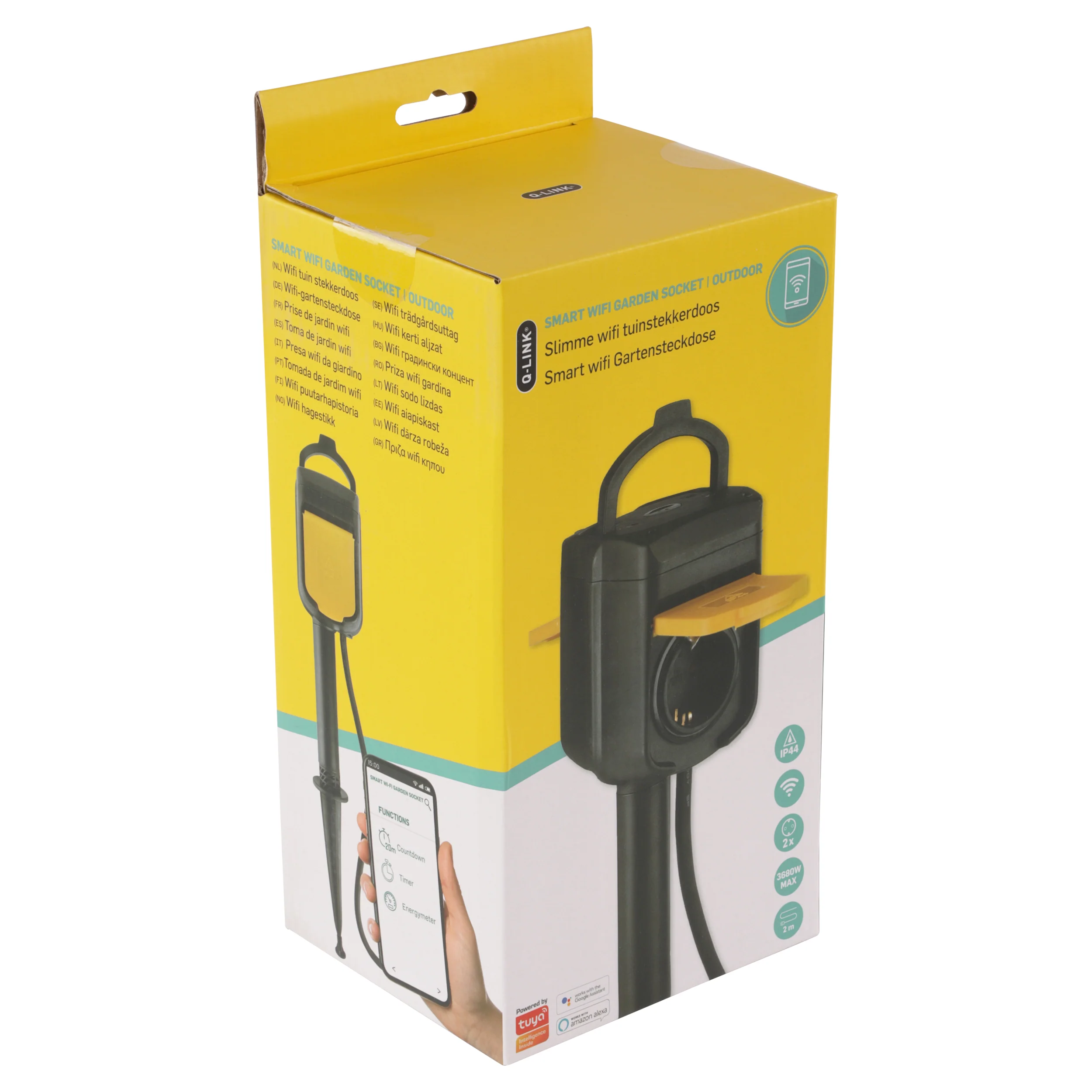 Q-Link stekkerdoos 2-voudig zwart 2m - Image 3