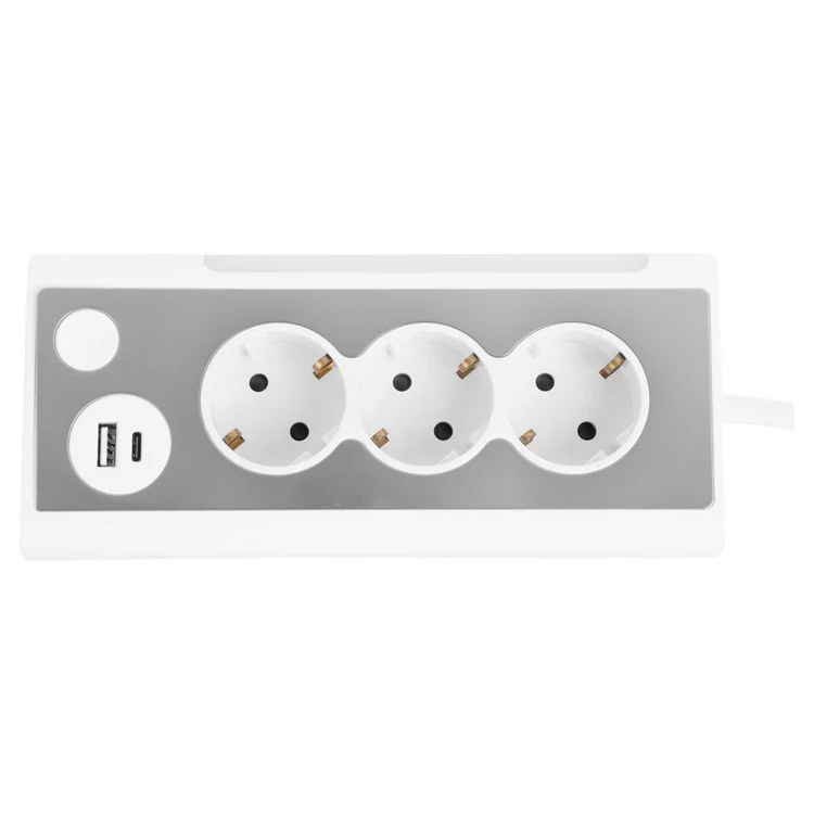 Q-Link stekkerdoos 3-voudig 3x geaard, 1x USB A, 1x USB C wit 1,5m - Image 3