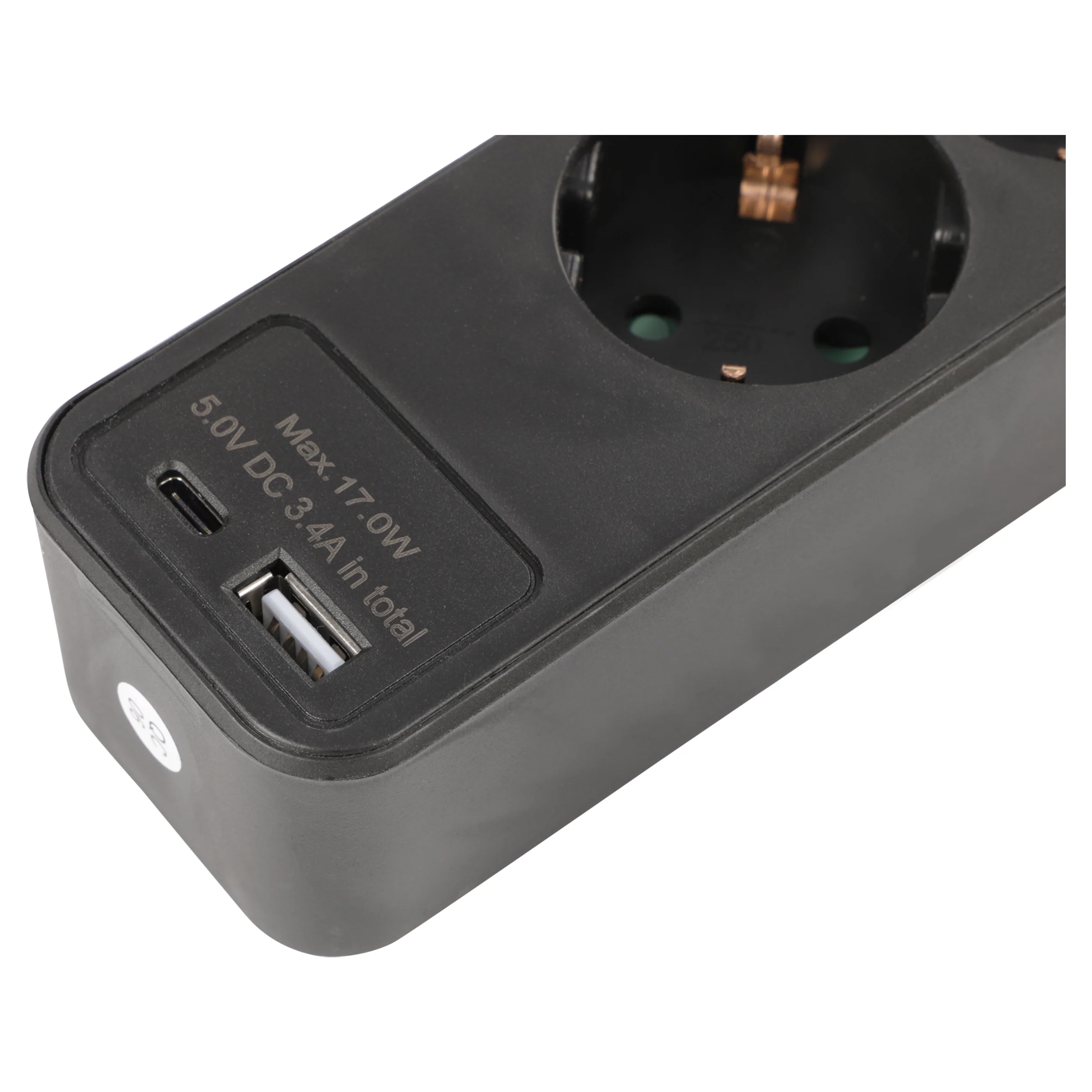 Q-Link stekkerdoos 3-voudig 3x geaard, 1x USB A, 1x USB C zwart 1,5m - Image 5