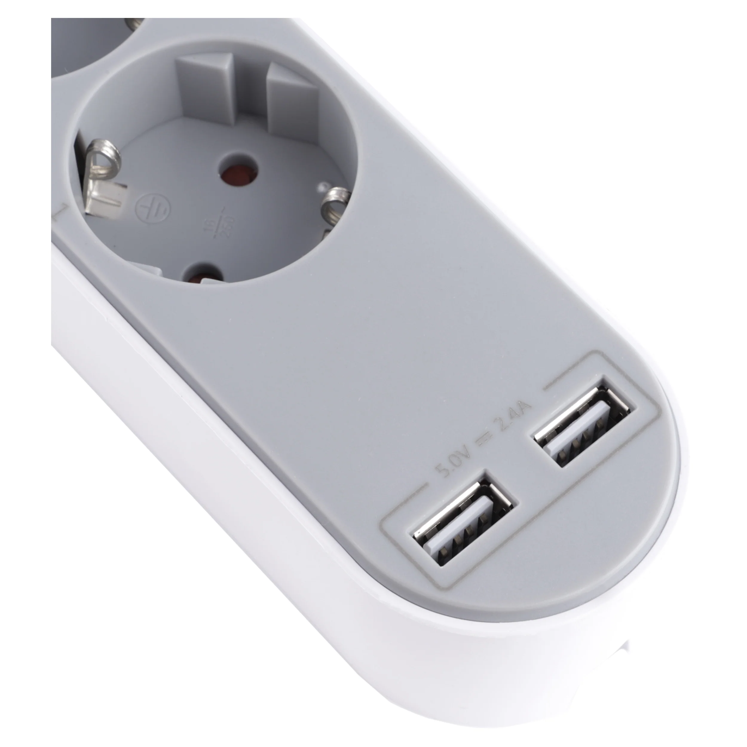Q-Link stekkerdoos 3-voudig 3x geaard, 2x USB A wit 1,5m - Image 10