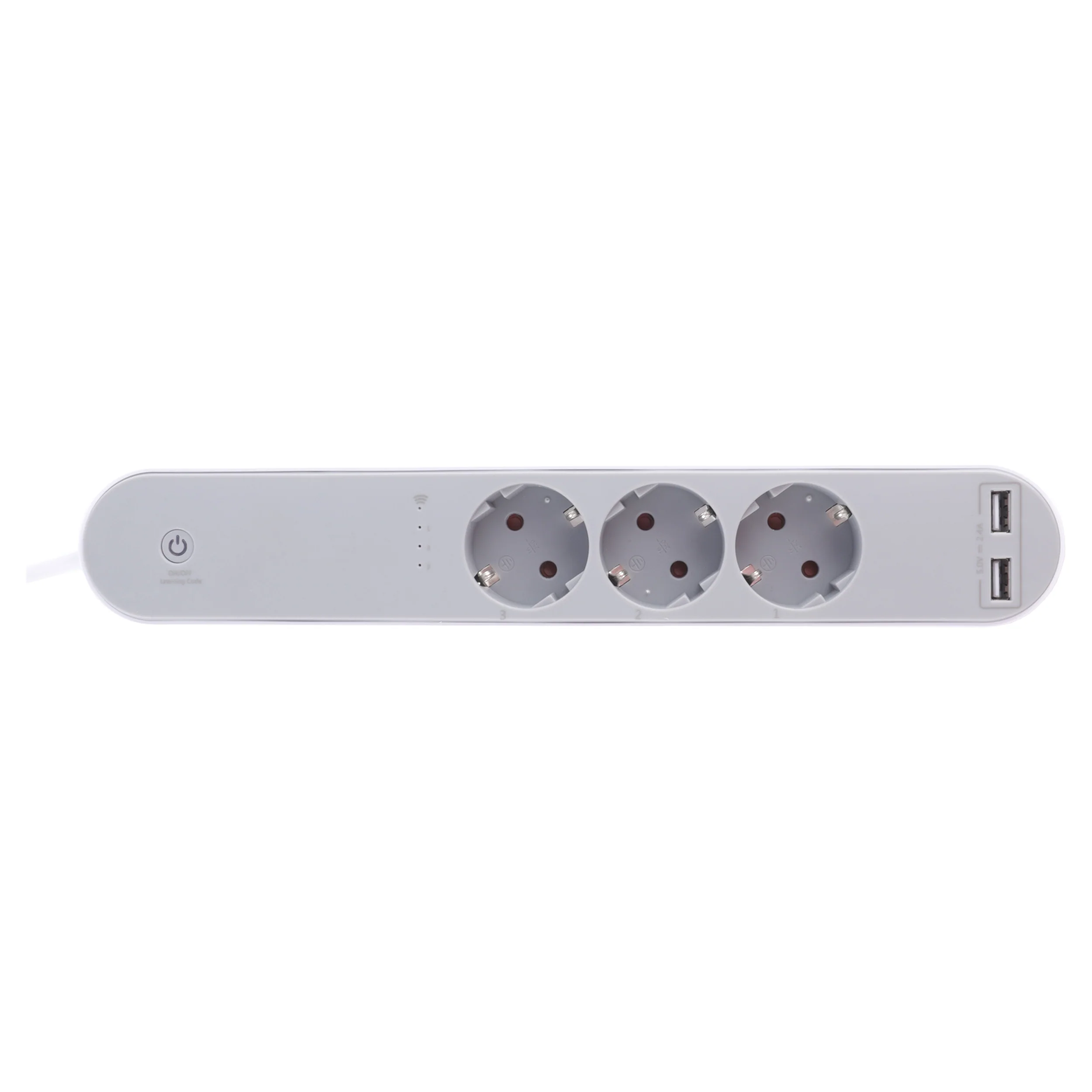 Q-Link stekkerdoos 3-voudig 3x geaard, 2x USB A wit 1,5m - Image 4