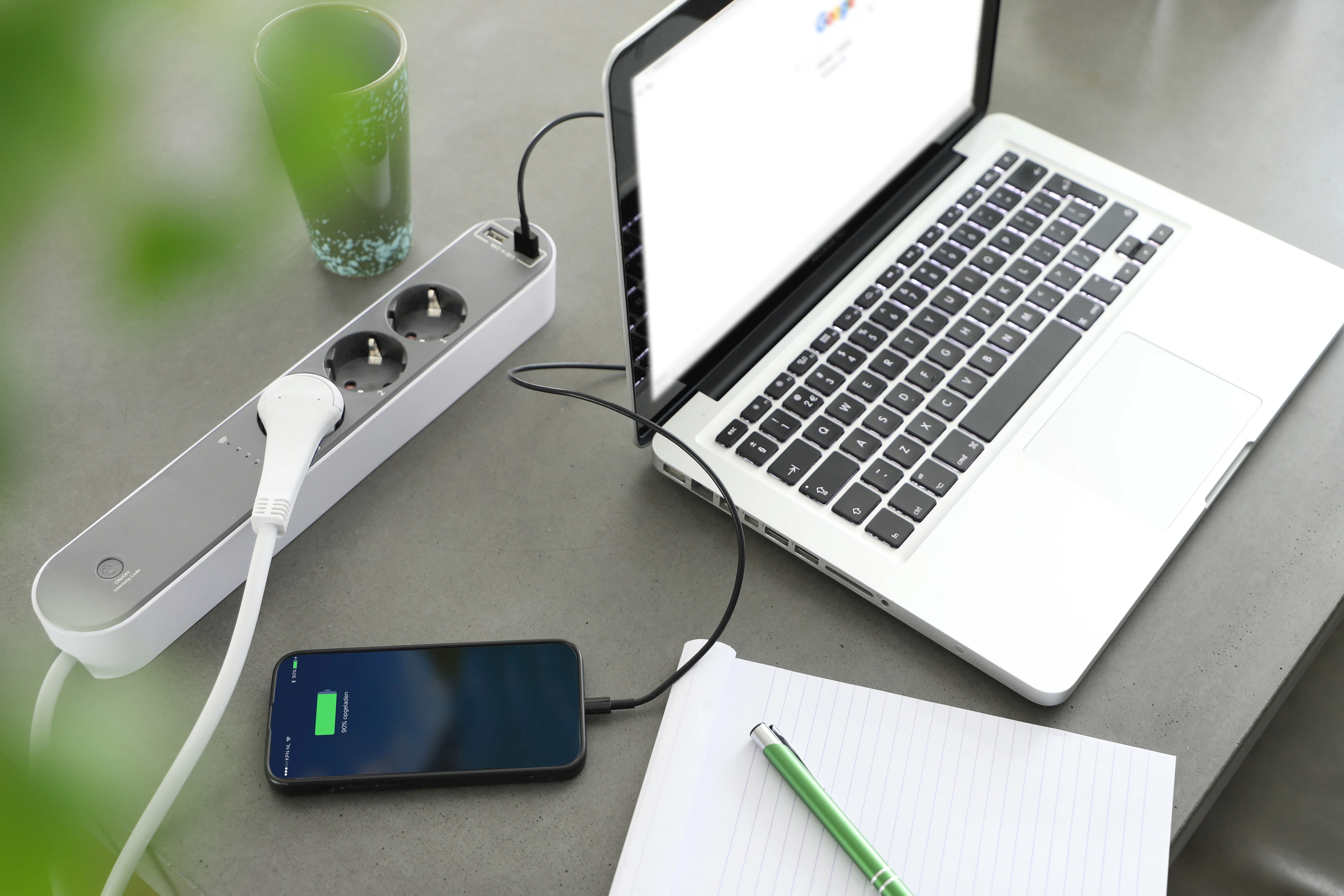 Q-Link stekkerdoos 3-voudig 3x geaard, 2x USB A wit 1,5m - Image 7