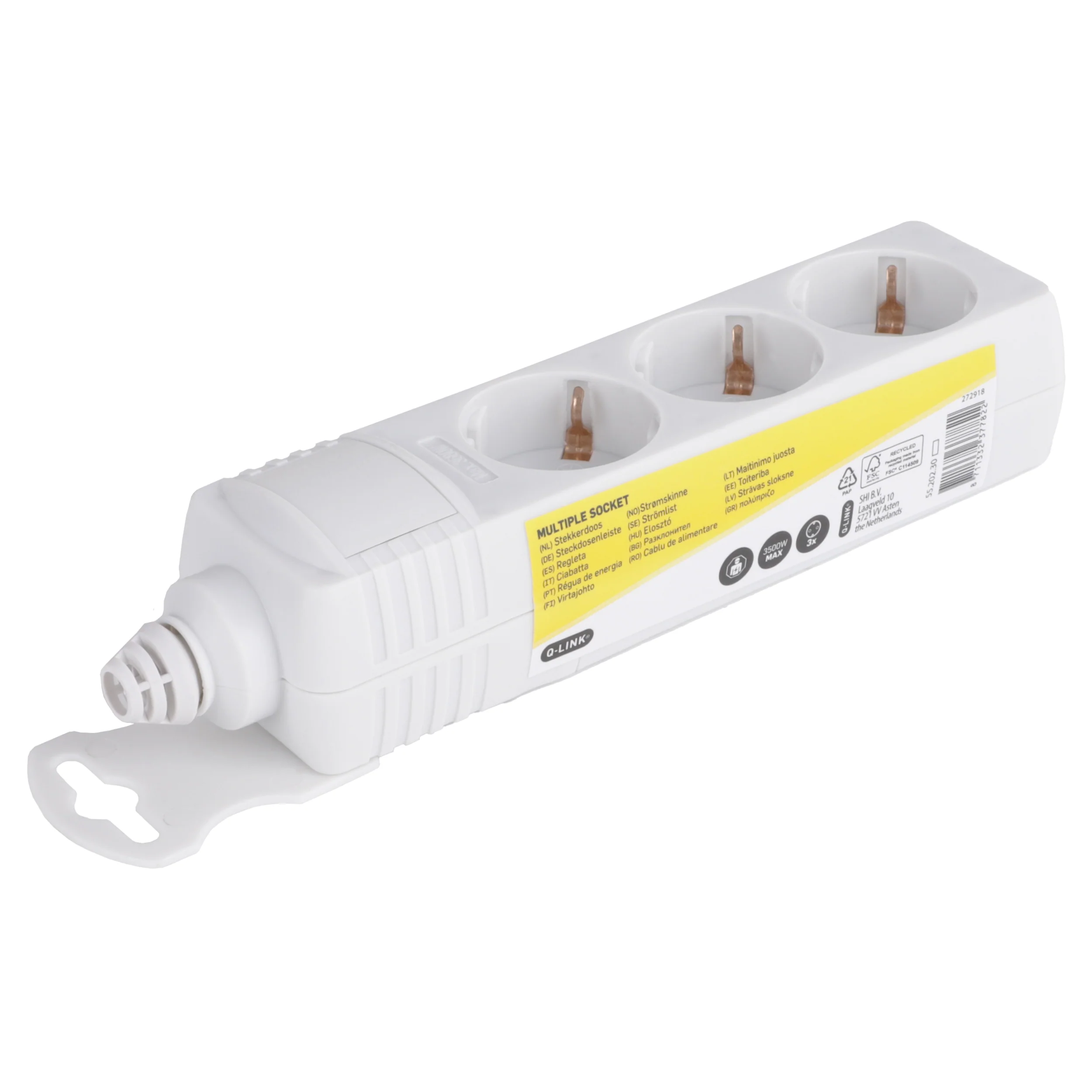Q-Link stekkerdoos 3-voudig 3x geaard wit - Image 6