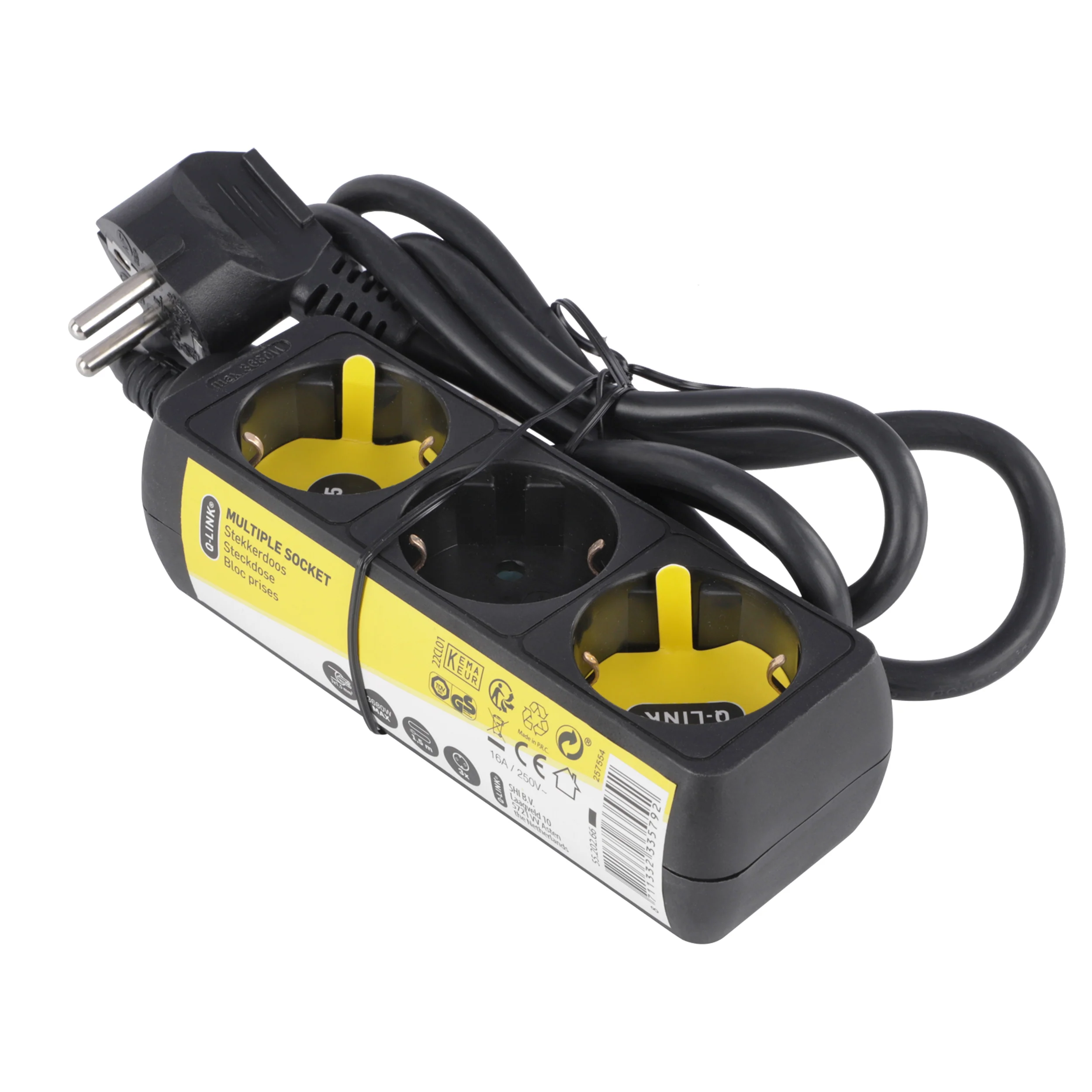 Q-Link stekkerdoos 3-voudig 3x geaard zwart 1,5m - Image 3