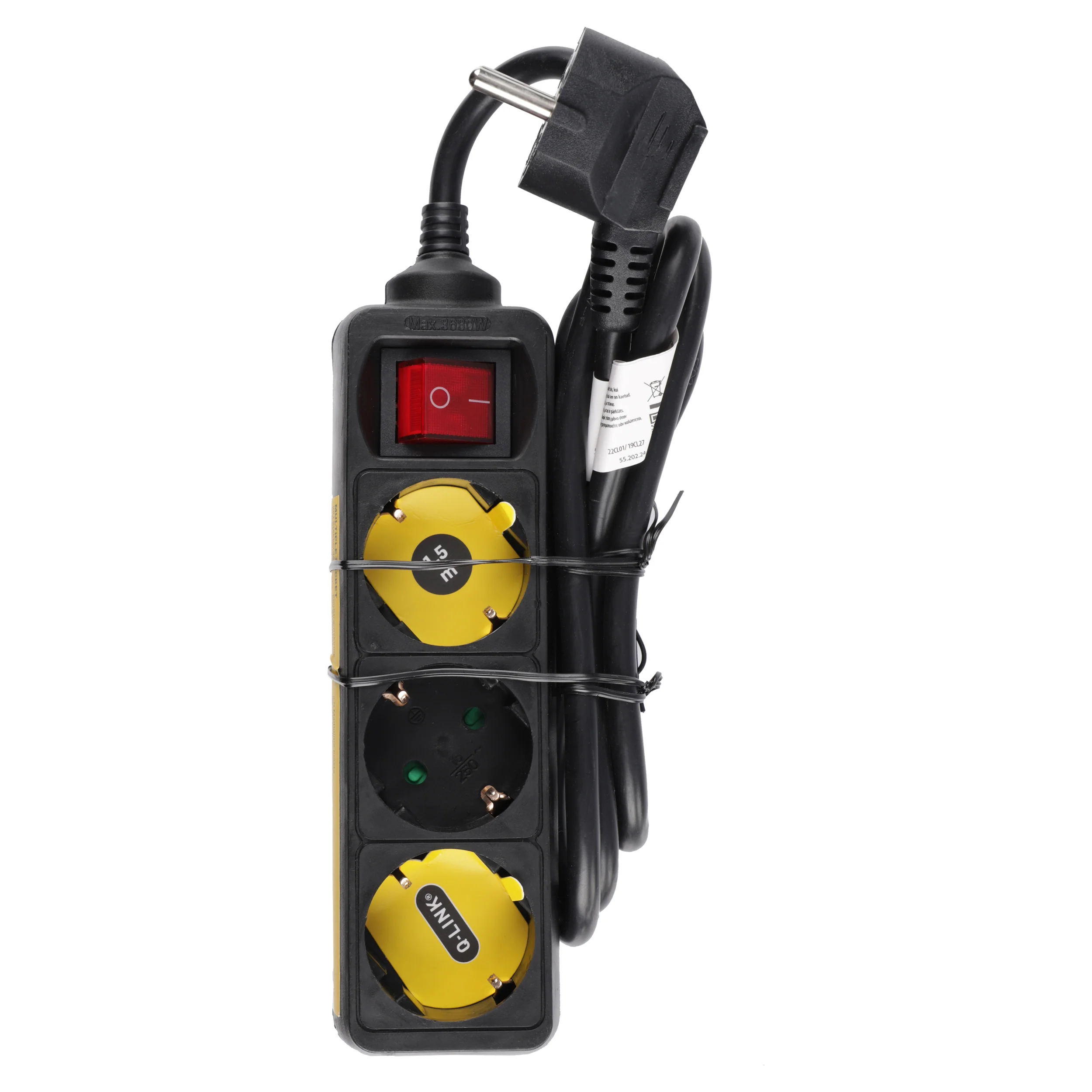 Q-Link stekkerdoos 3-voudig 3x geaard zwart 1,5m - Image 3