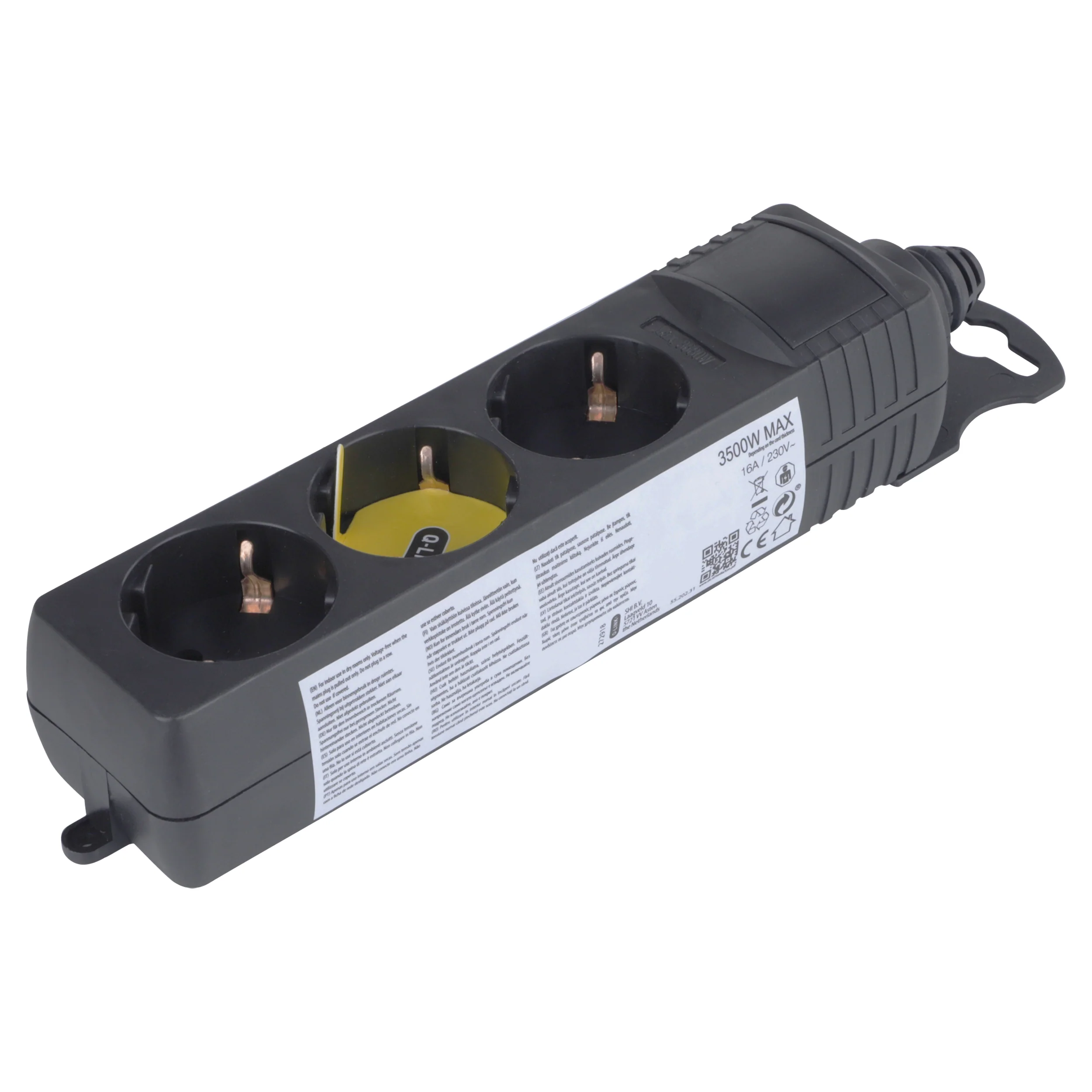Q-Link stekkerdoos 3-voudig 3x geaard zwart - Image 2