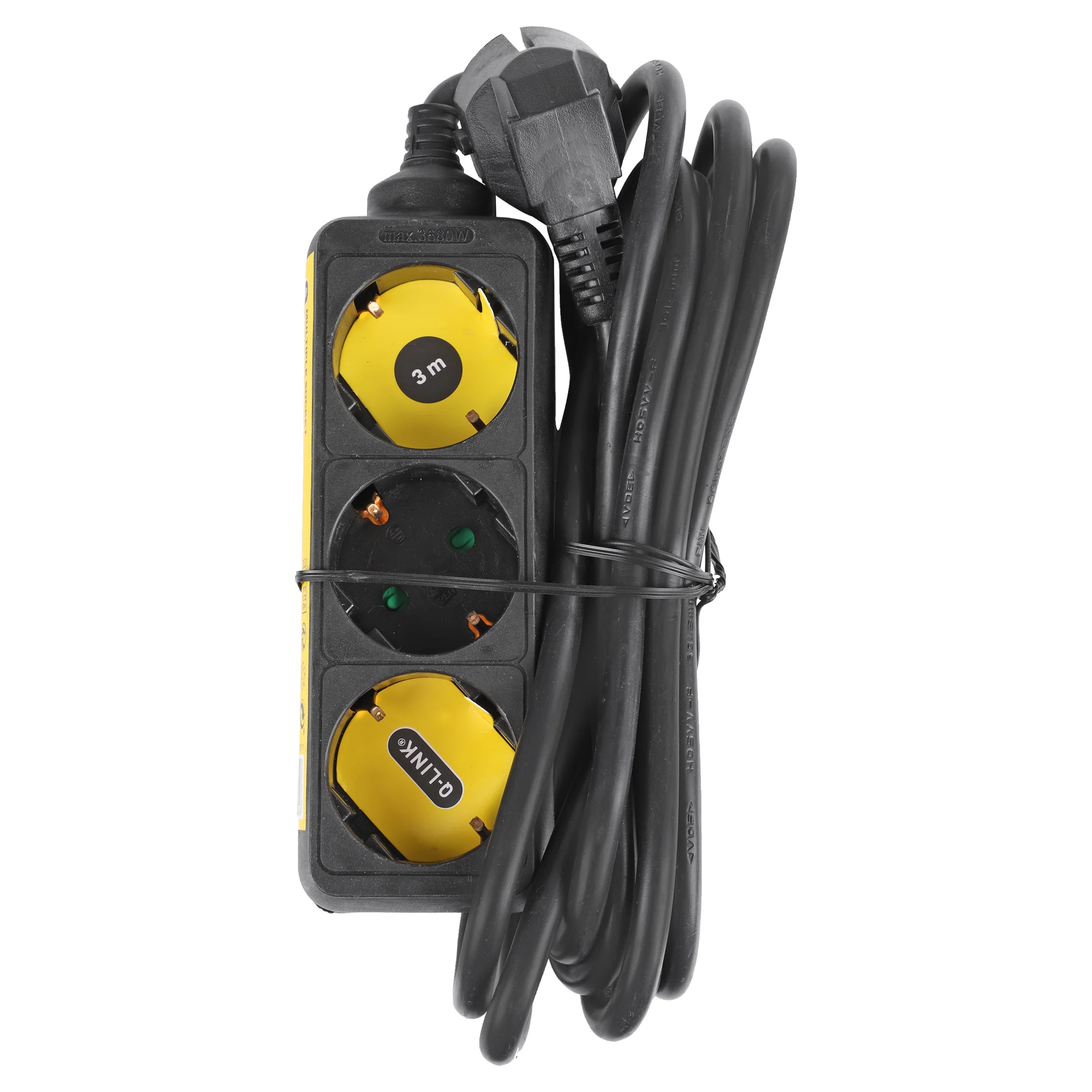 Q-Link stekkerdoos 3-voudig 3x geaard zwart 3m - Image 2