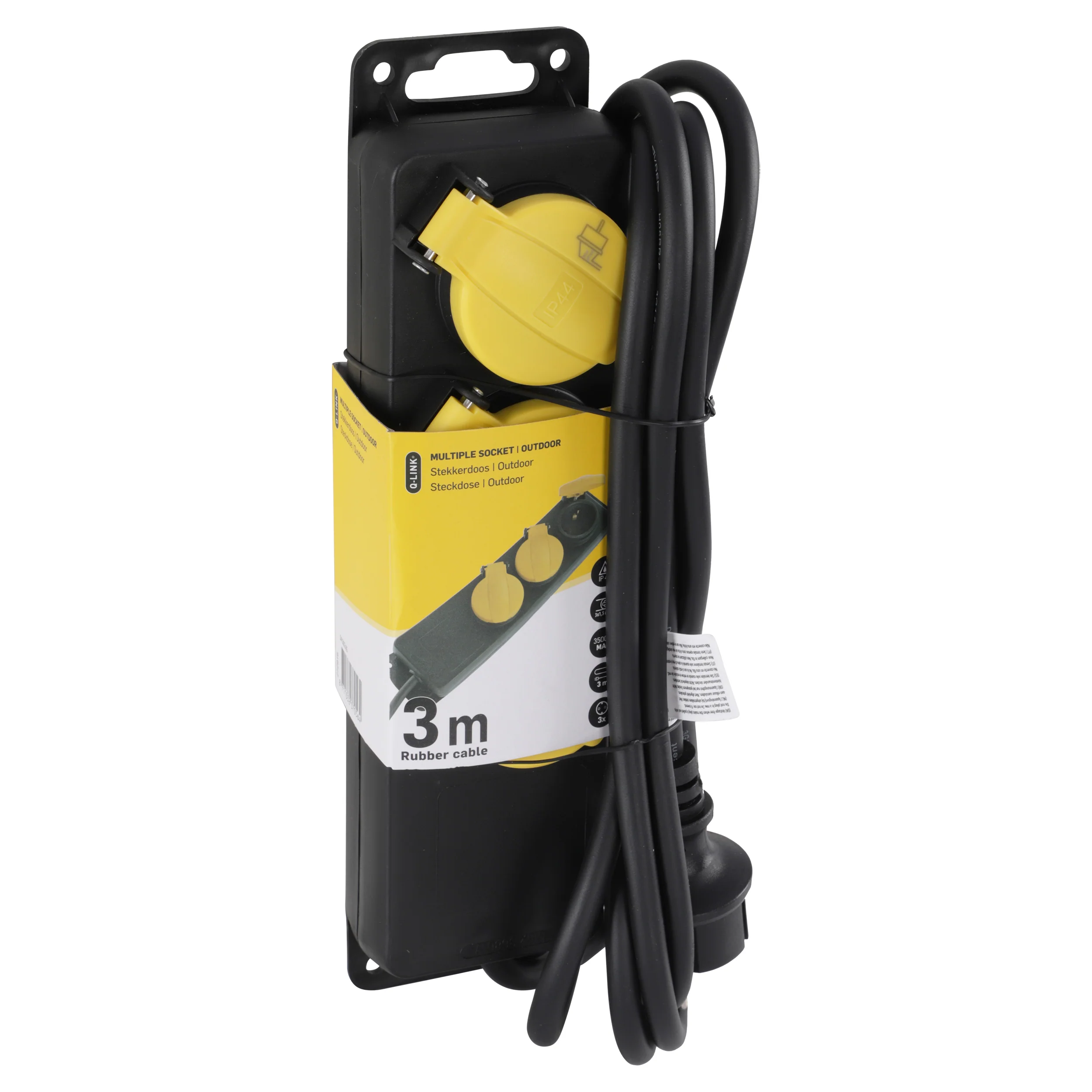 Q-Link stekkerdoos 3-voudig 3x geaard zwart 3m - Image 3