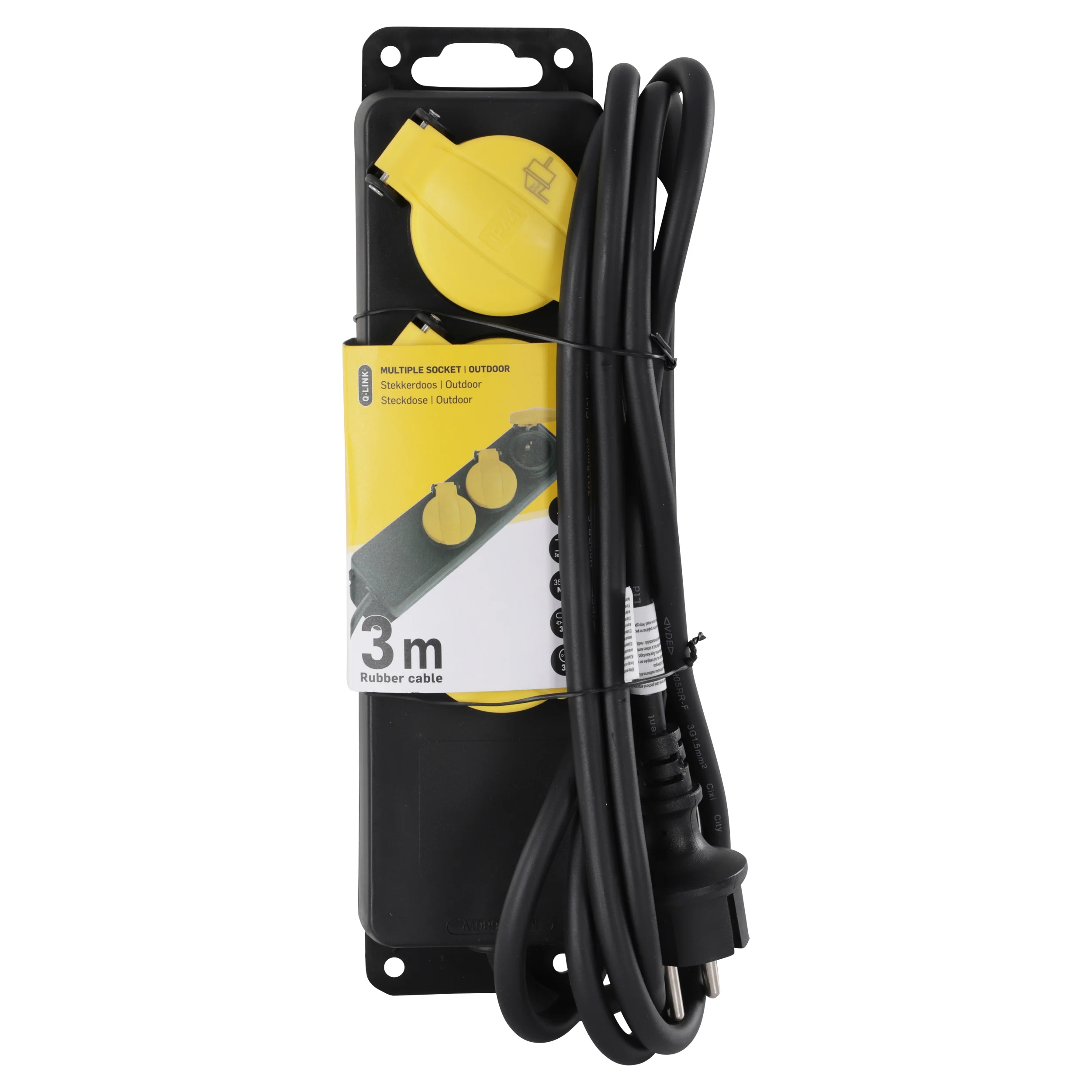 Q-Link stekkerdoos 3-voudig 3x geaard zwart 3m - Image 5