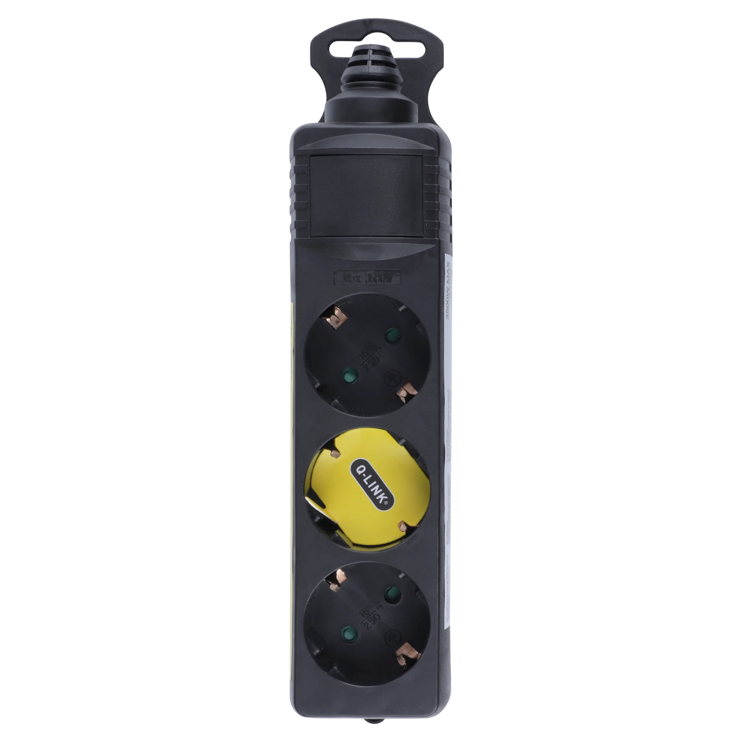 Q-Link stekkerdoos 3-voudig 3x geaard zwart - Image 4