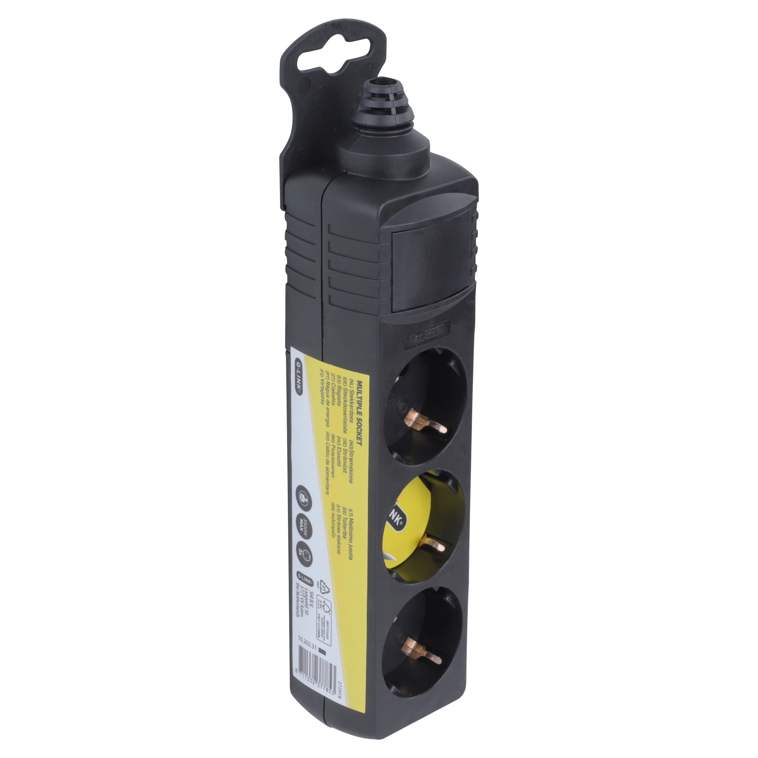 Q-Link stekkerdoos 3-voudig 3x geaard zwart - Image 5