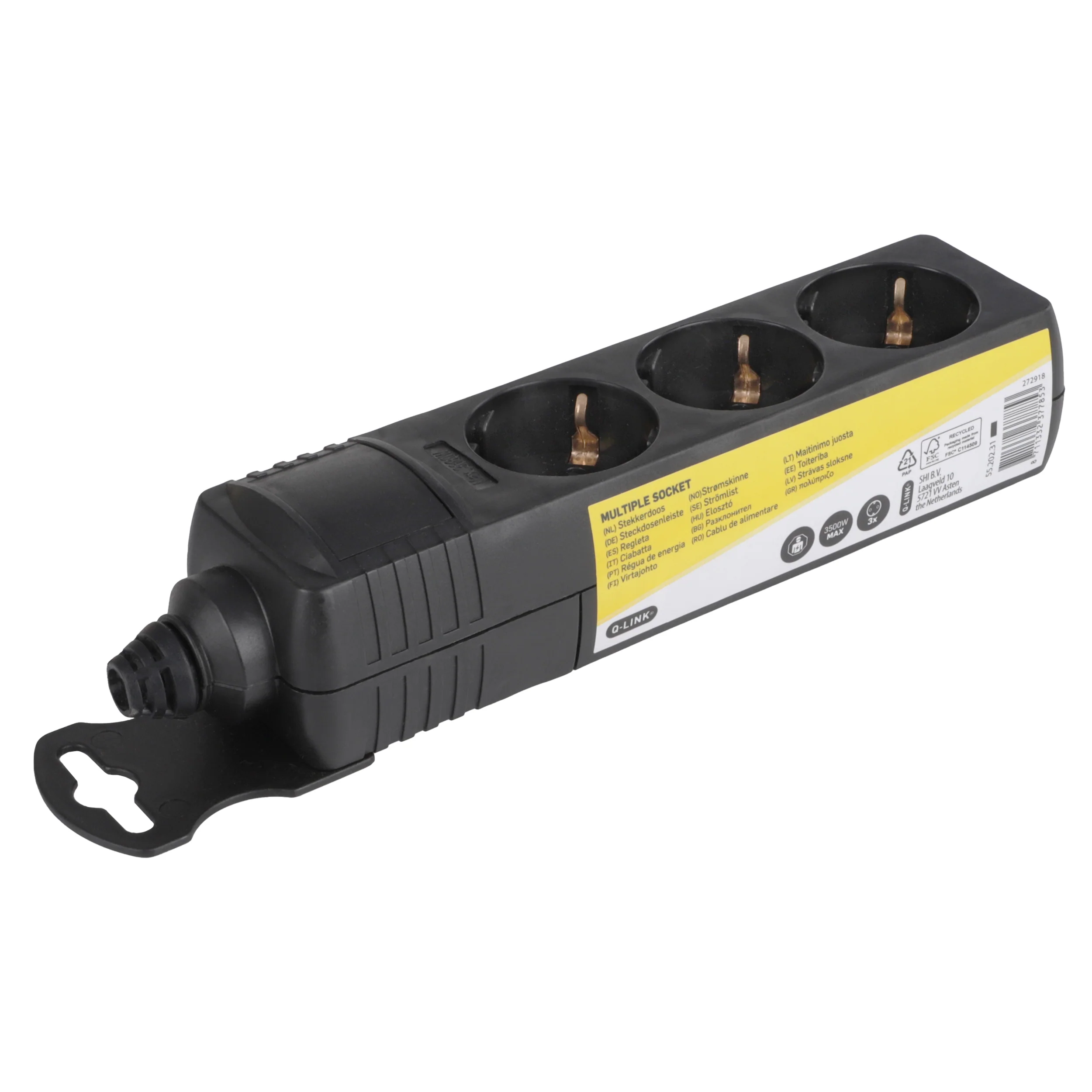 Q-Link stekkerdoos 3-voudig 3x geaard zwart - Image 6