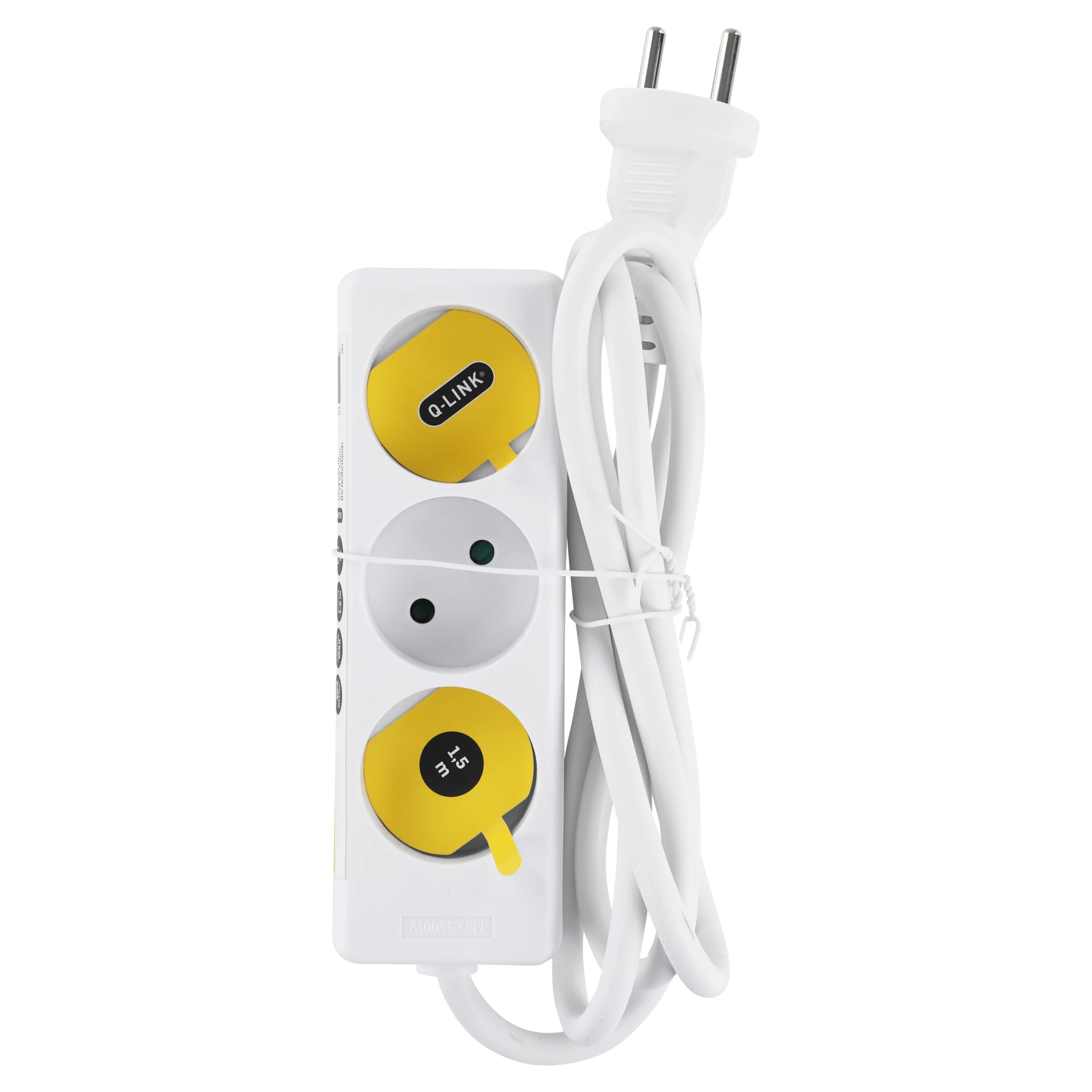 Q-Link stekkerdoos 3-voudig wit 1,5m - Image 3