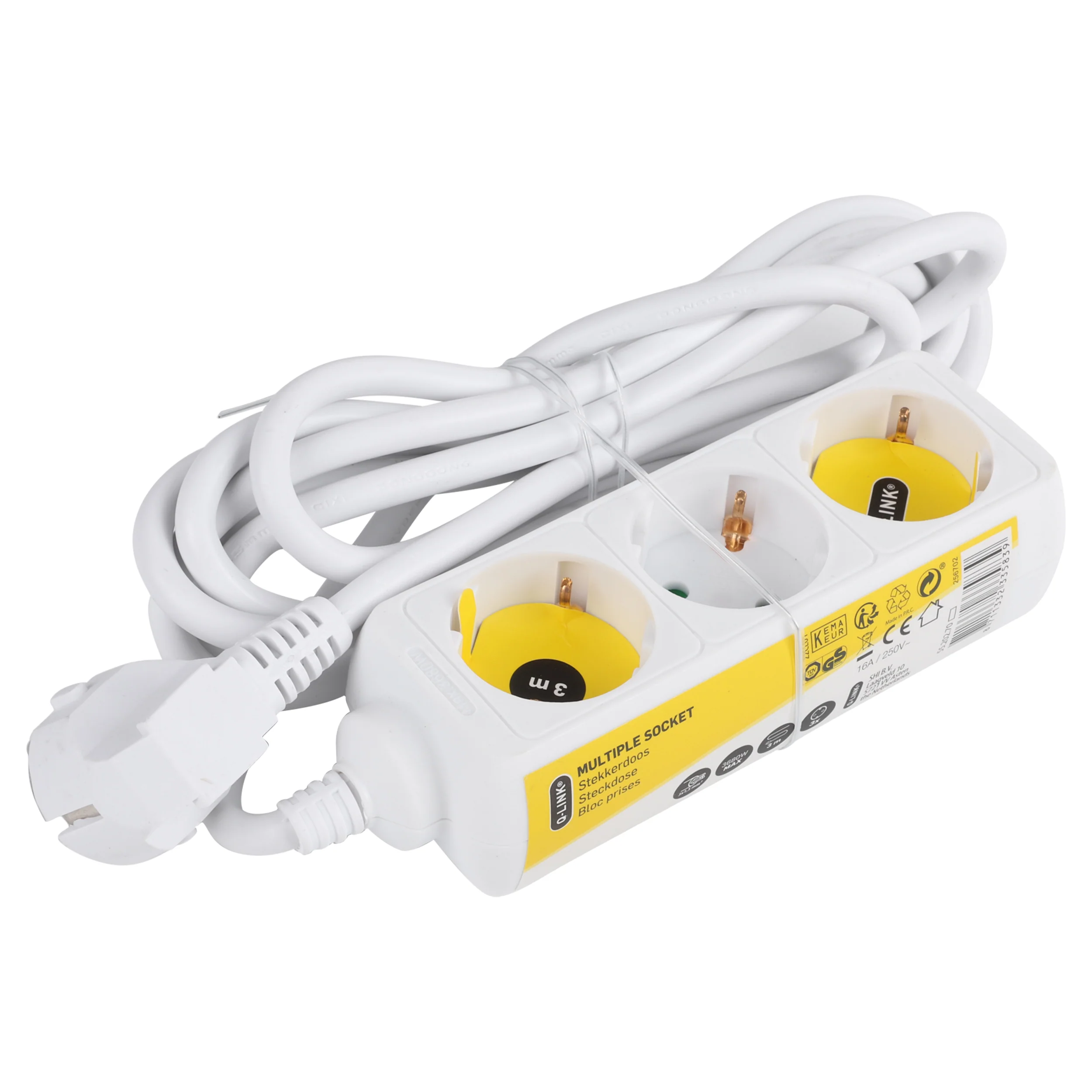 Q-Link stekkerdoos 3-voudig wit 3m - Image 2