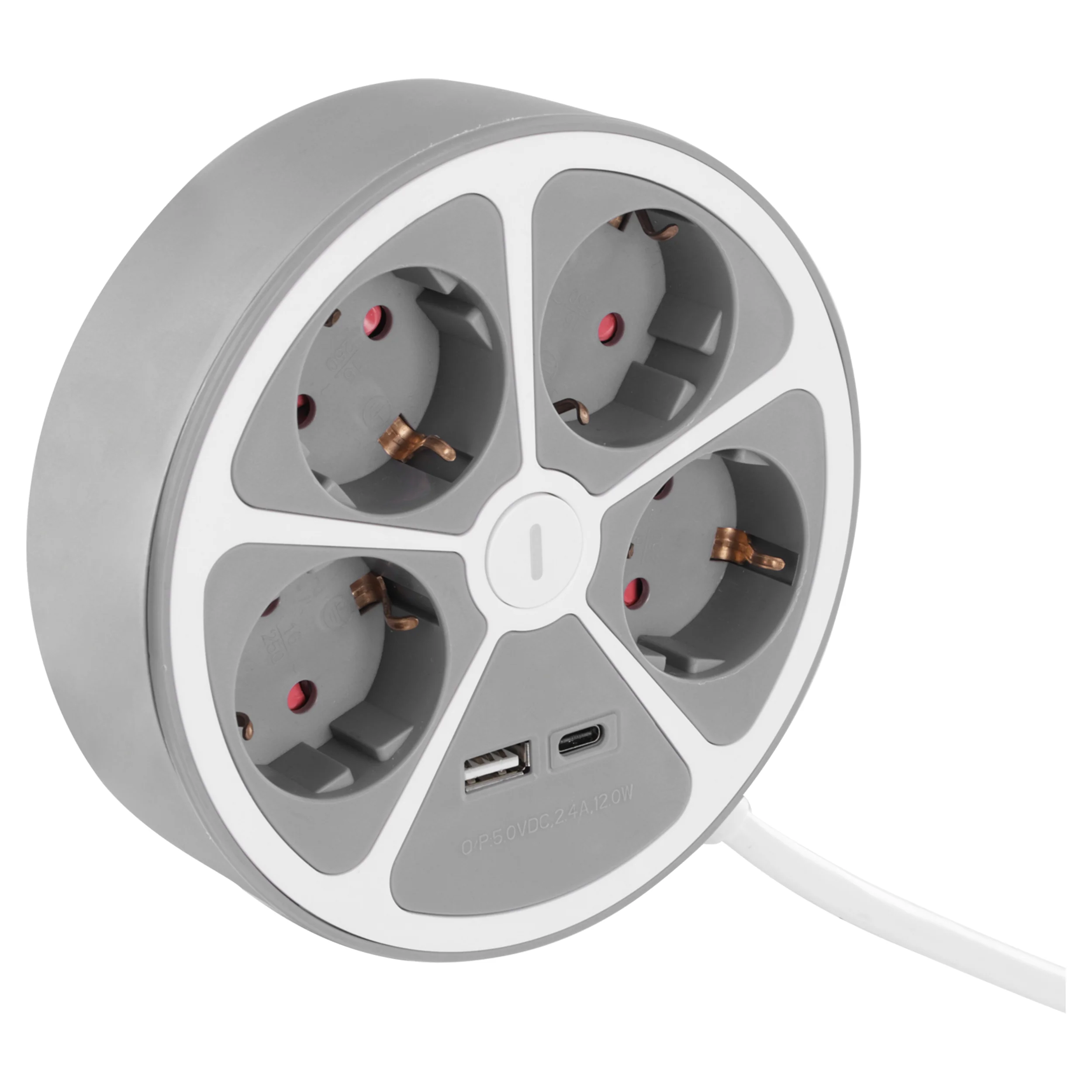 Q-Link stekkerdoos 4-voudig 4x geaard, 1x USB A, 1x USB C wit 1,5m - Image 3