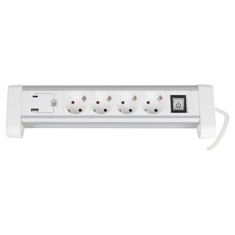 Q-Link stekkerdoos 4-voudig 4x geaard, 1x USB A, 1x USB C wit, 1,5m - Image 11