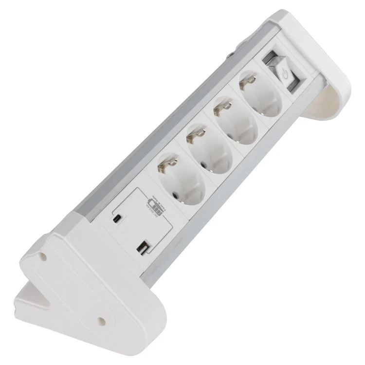 Q-Link stekkerdoos 4-voudig 4x geaard, 1x USB A, 1x USB C wit, 1,5m - Image 5
