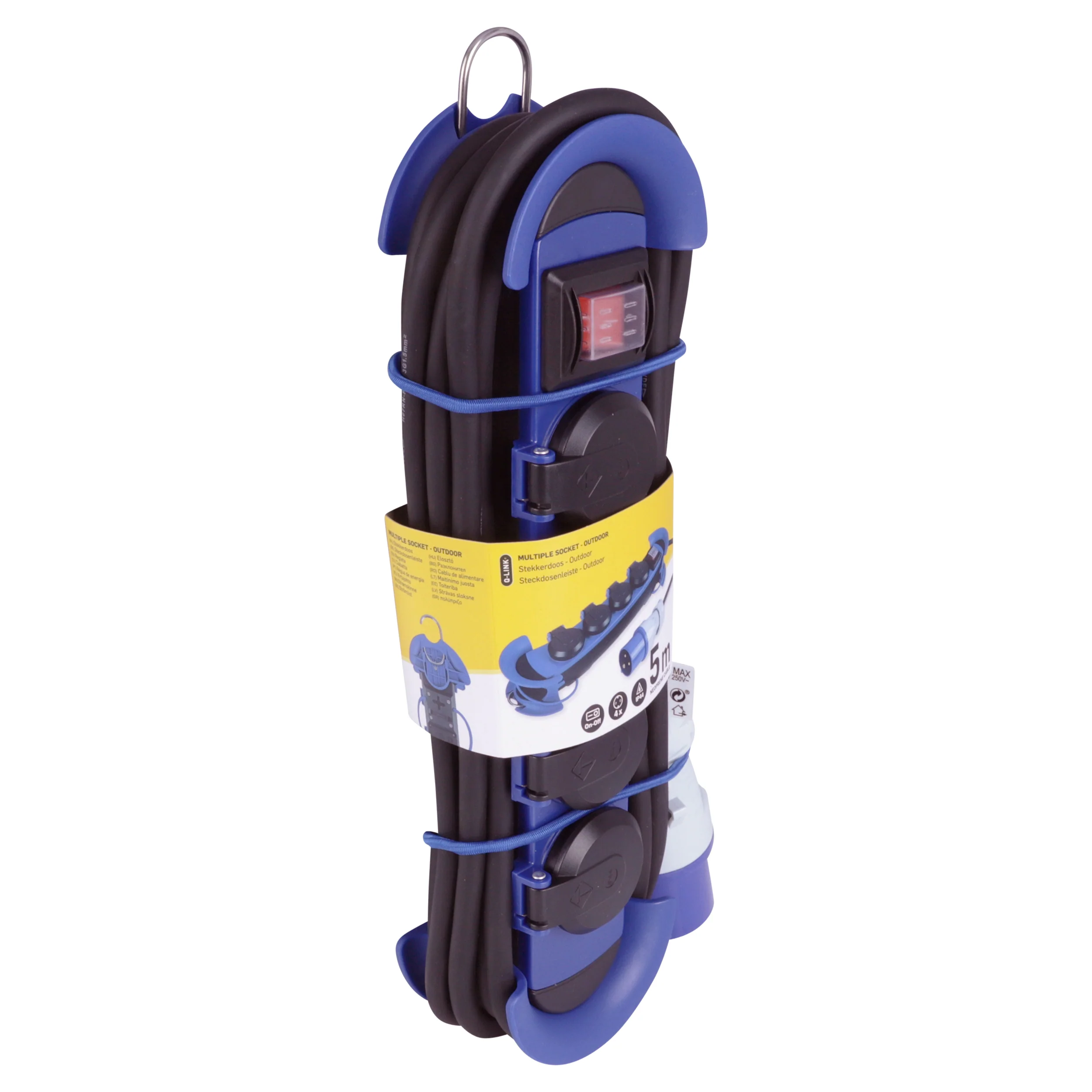 Q-Link stekkerdoos 4-voudig 4x geaard blauw 1,5m - Image 4