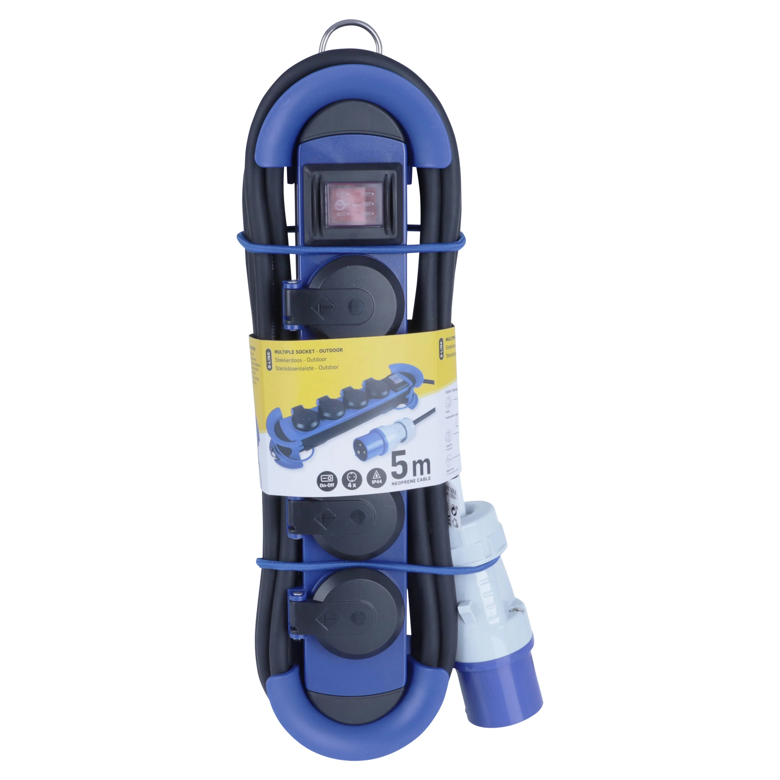 Q-Link stekkerdoos 4-voudig 4x geaard blauw 1,5m - Image 6