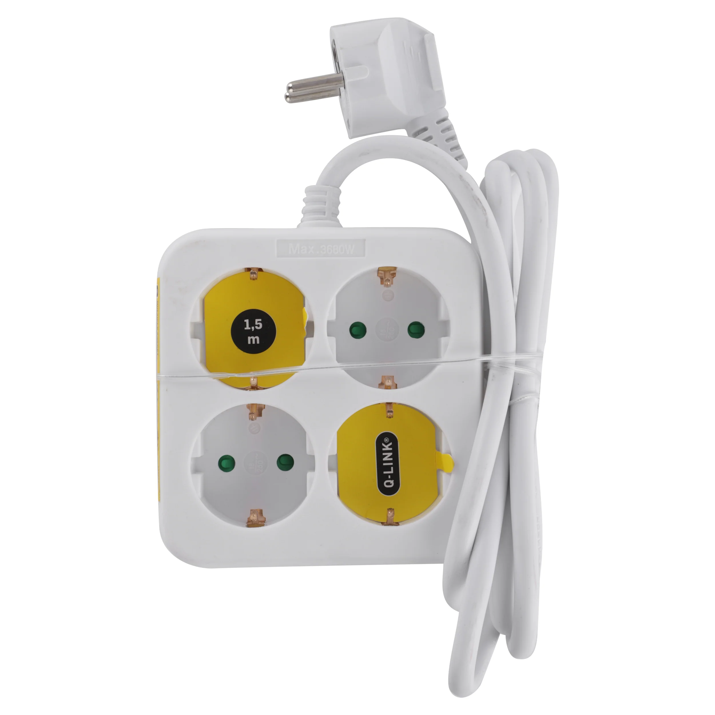 Q-Link stekkerdoos 4-voudig 4x geaard wit 1,5m - Image 2