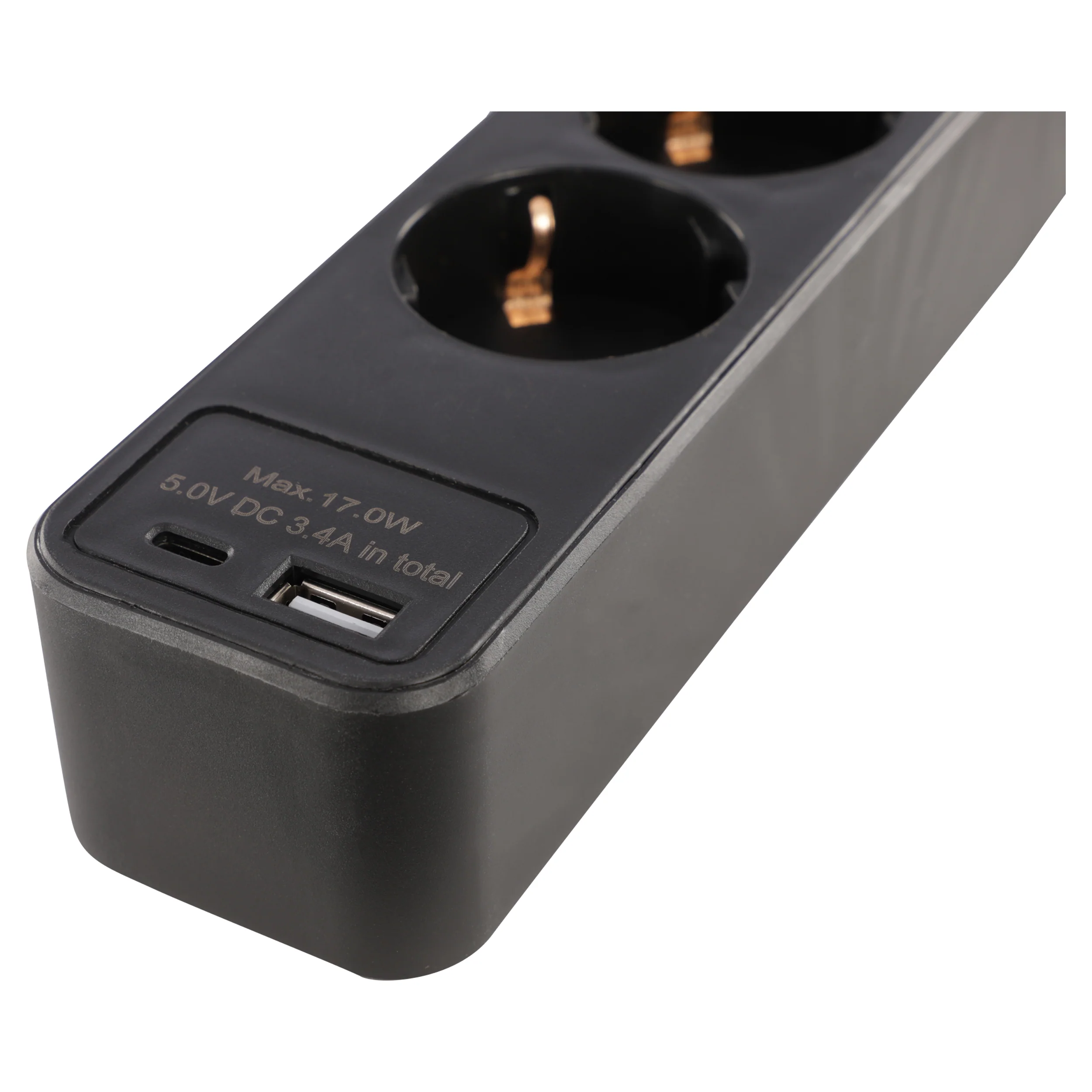 Q-Link stekkerdoos 5-voudig 5x geaard, 1x USB A, 1x USB C zwart 1,5m - Image 5