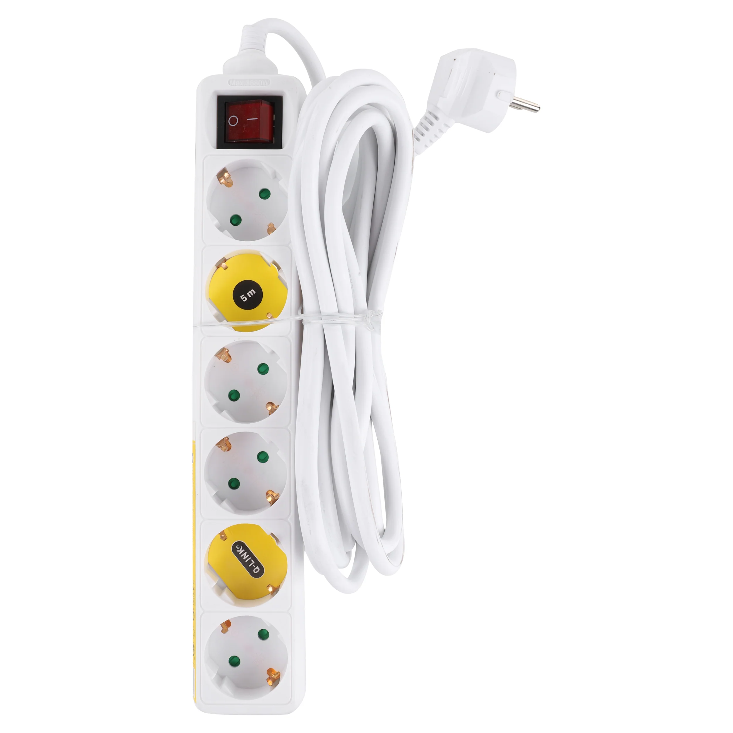 Q-Link stekkerdoos 6-voudig 6x geaard wit 5m - Image 2