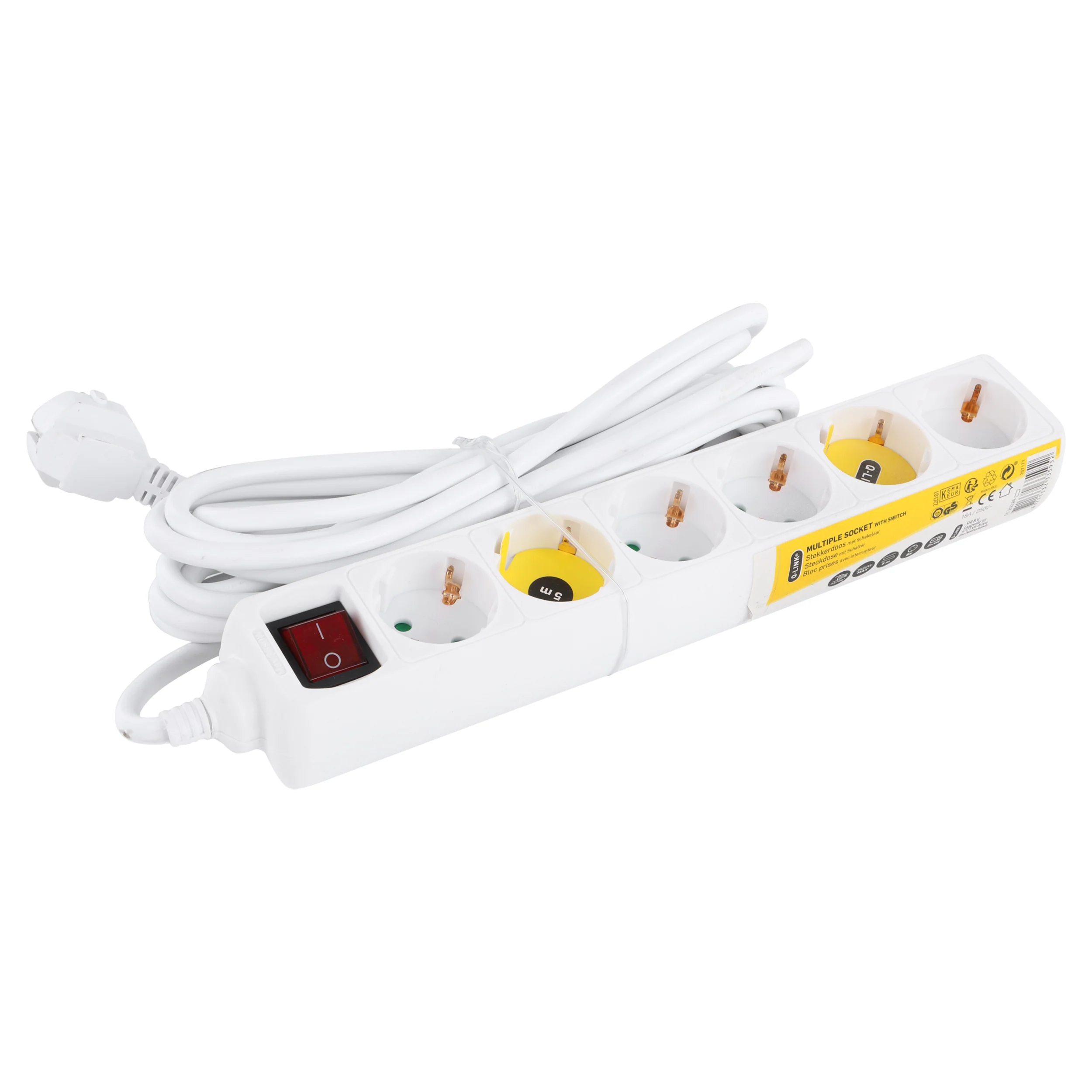 Q-Link stekkerdoos 6-voudig 6x geaard wit 5m - Image 3