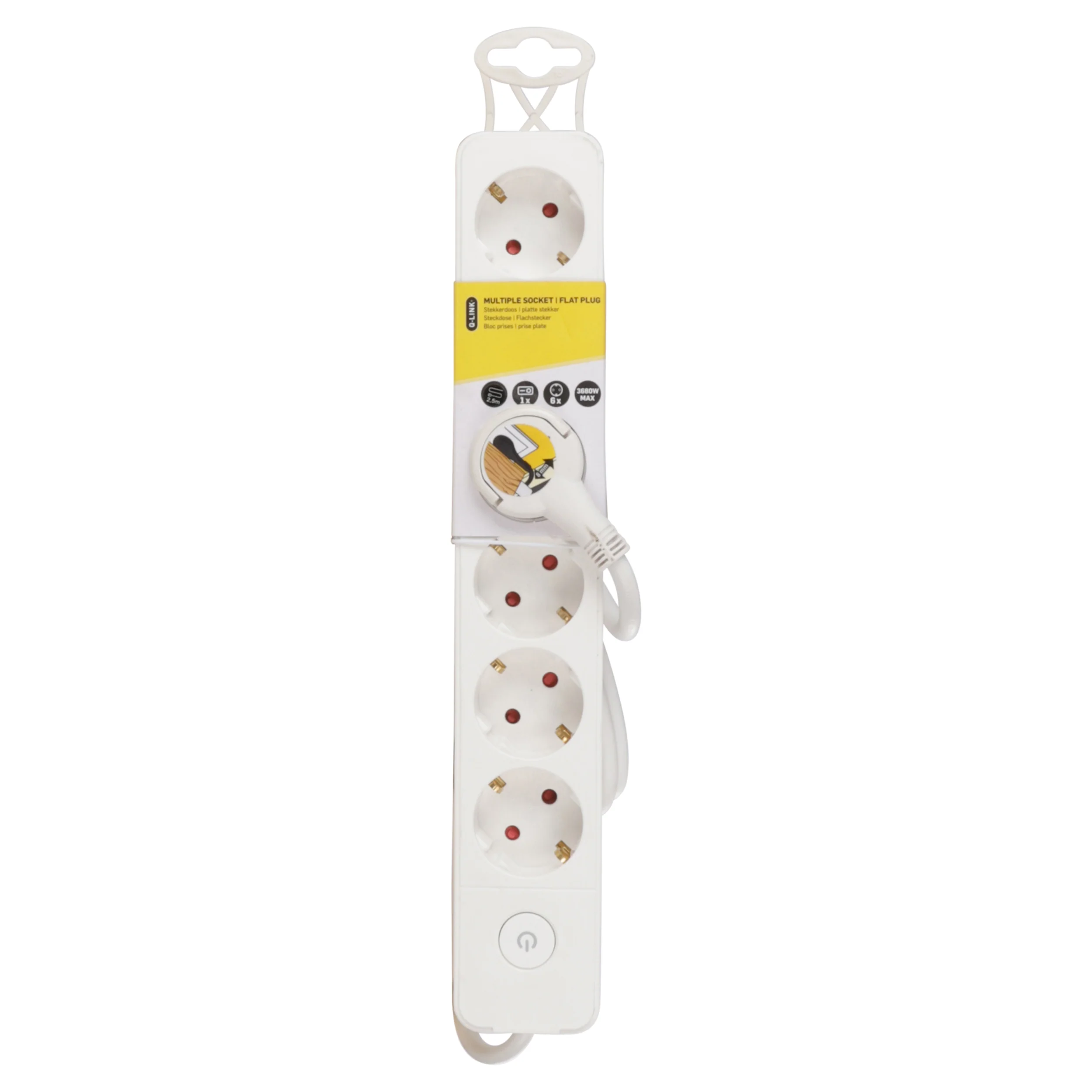 Q-Link stekkerdoos 6-voudig wit 1,5m - Image 2