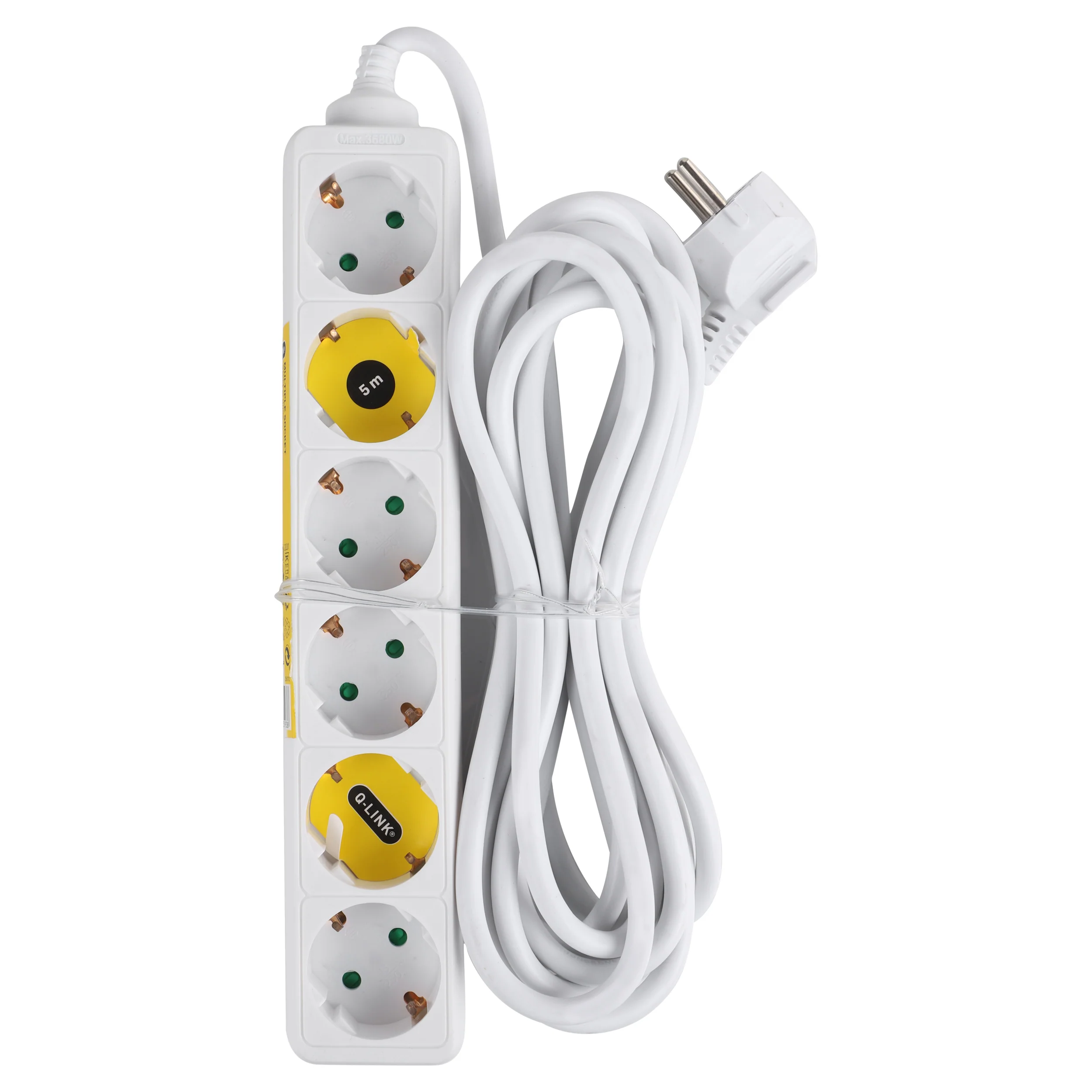 Q-Link stekkerdoos 6-voudig wit 5m - Image 3