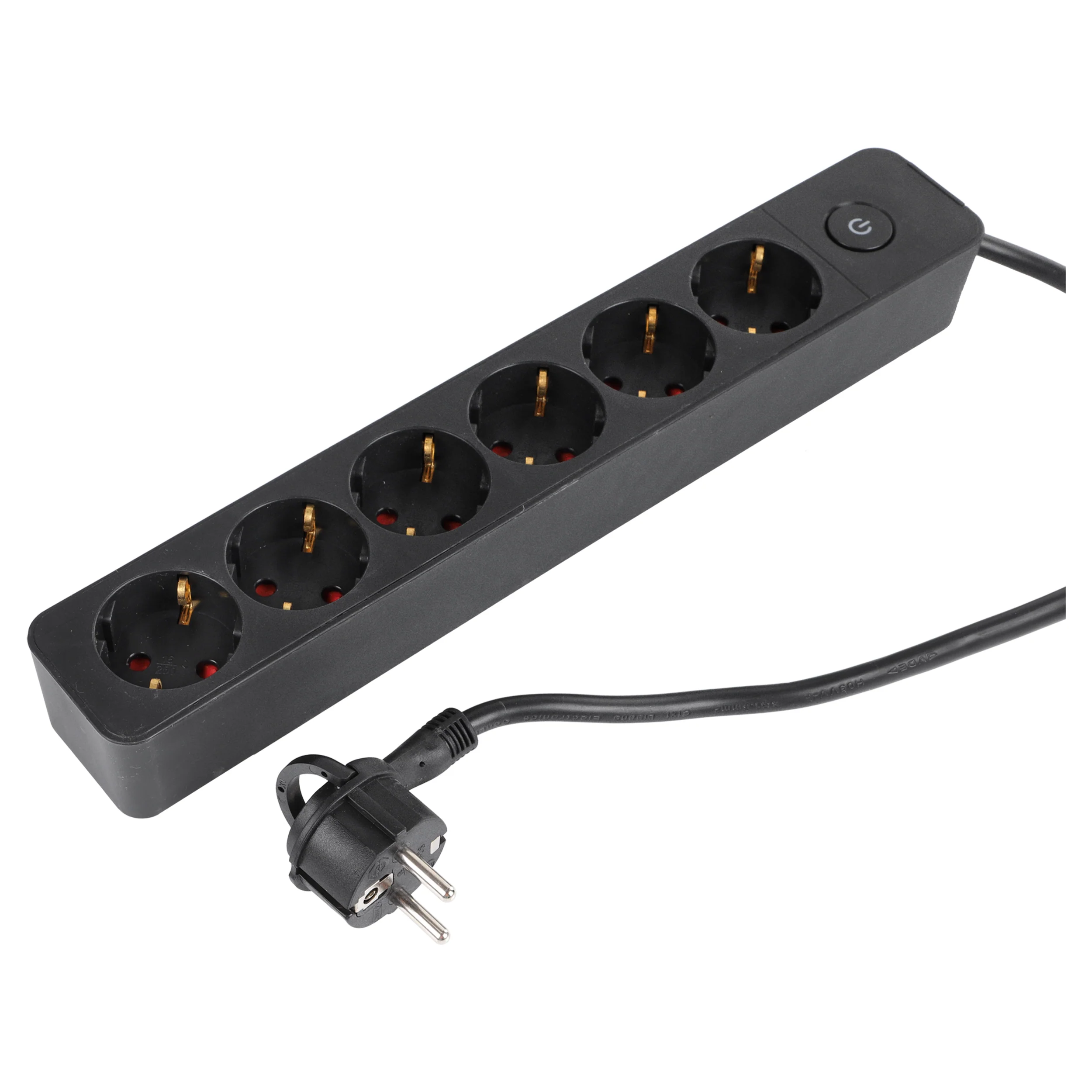 Q-Link stekkerdoos 6-voudig zwart 1,5m