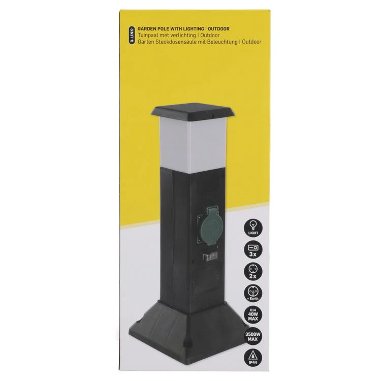 Q-Link tuinpaal 2-voudig 2x geaard zwart - Image 11