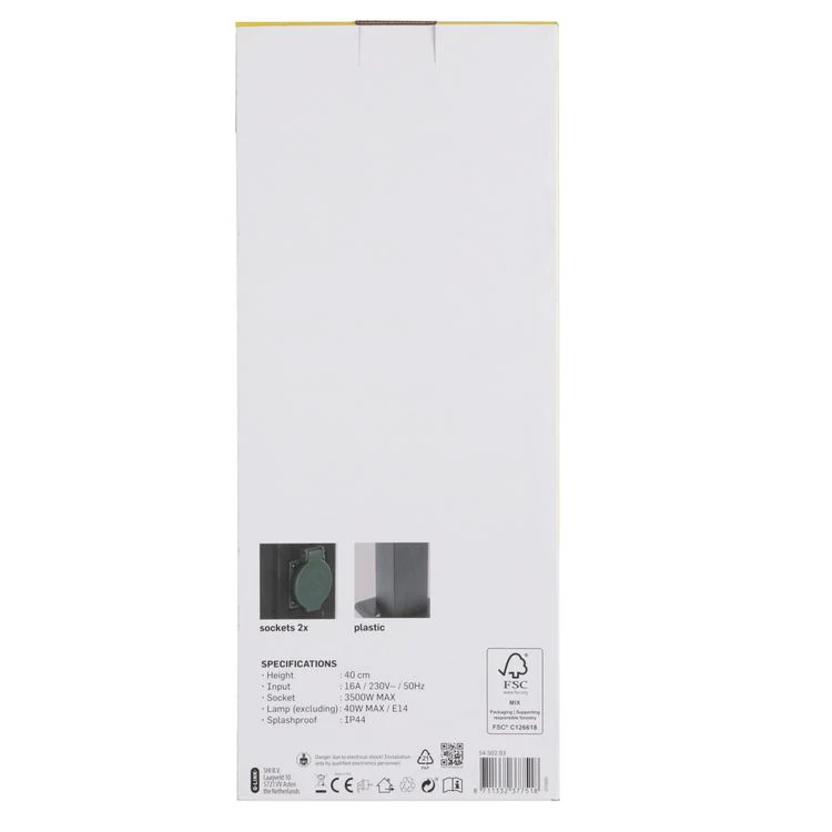 Q-Link tuinpaal 2-voudig 2x geaard zwart - Image 3