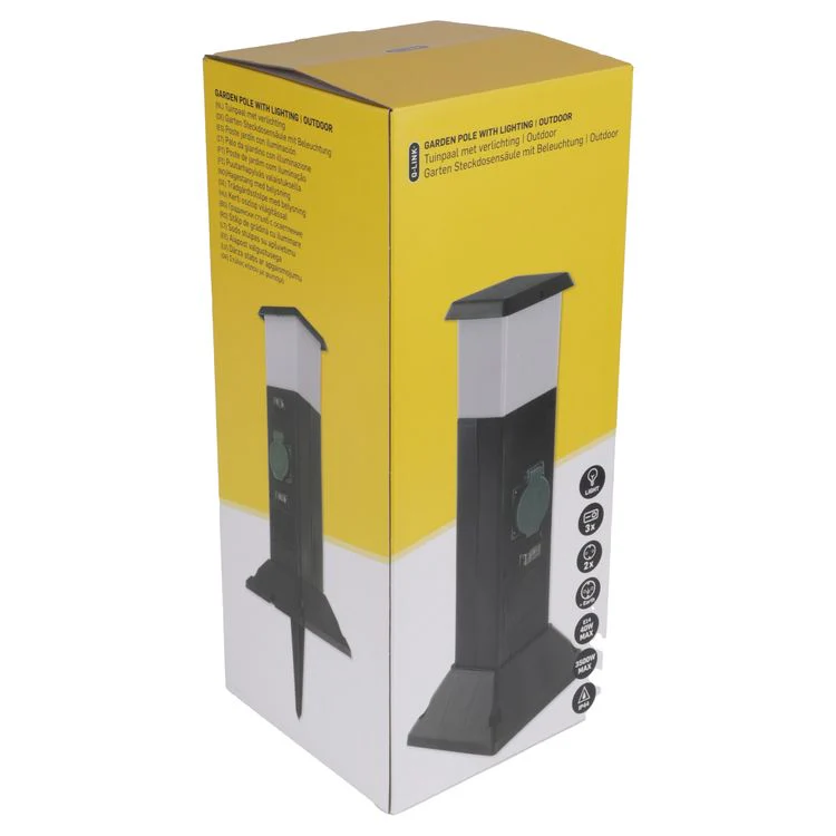 Q-Link tuinpaal 2-voudig 2x geaard zwart - Image 4