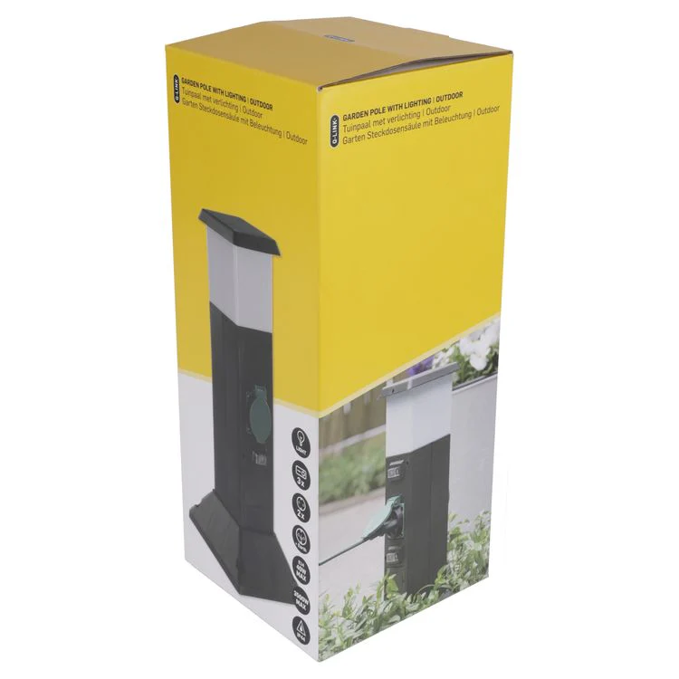 Q-Link tuinpaal 2-voudig 2x geaard zwart - Image 5