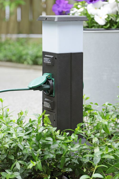 Q-Link tuinpaal 2-voudig 2x geaard zwart - Image 6