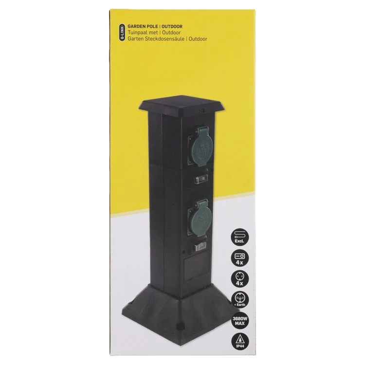 Q-Link tuinpaal 4-voudig 4x geaard zwart - Image 14