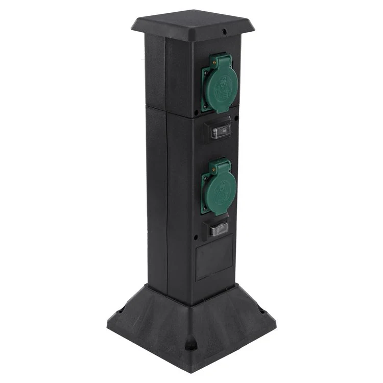 Q-Link tuinpaal 4-voudig 4x geaard zwart - Image 2